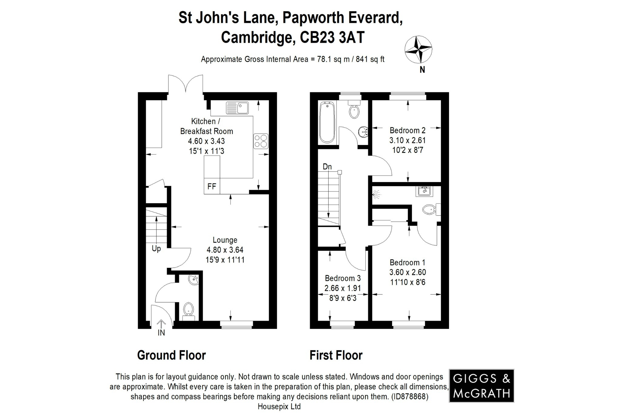 3 bed terraced house for sale in St John's Lane, Cambridge - Property Floorplan