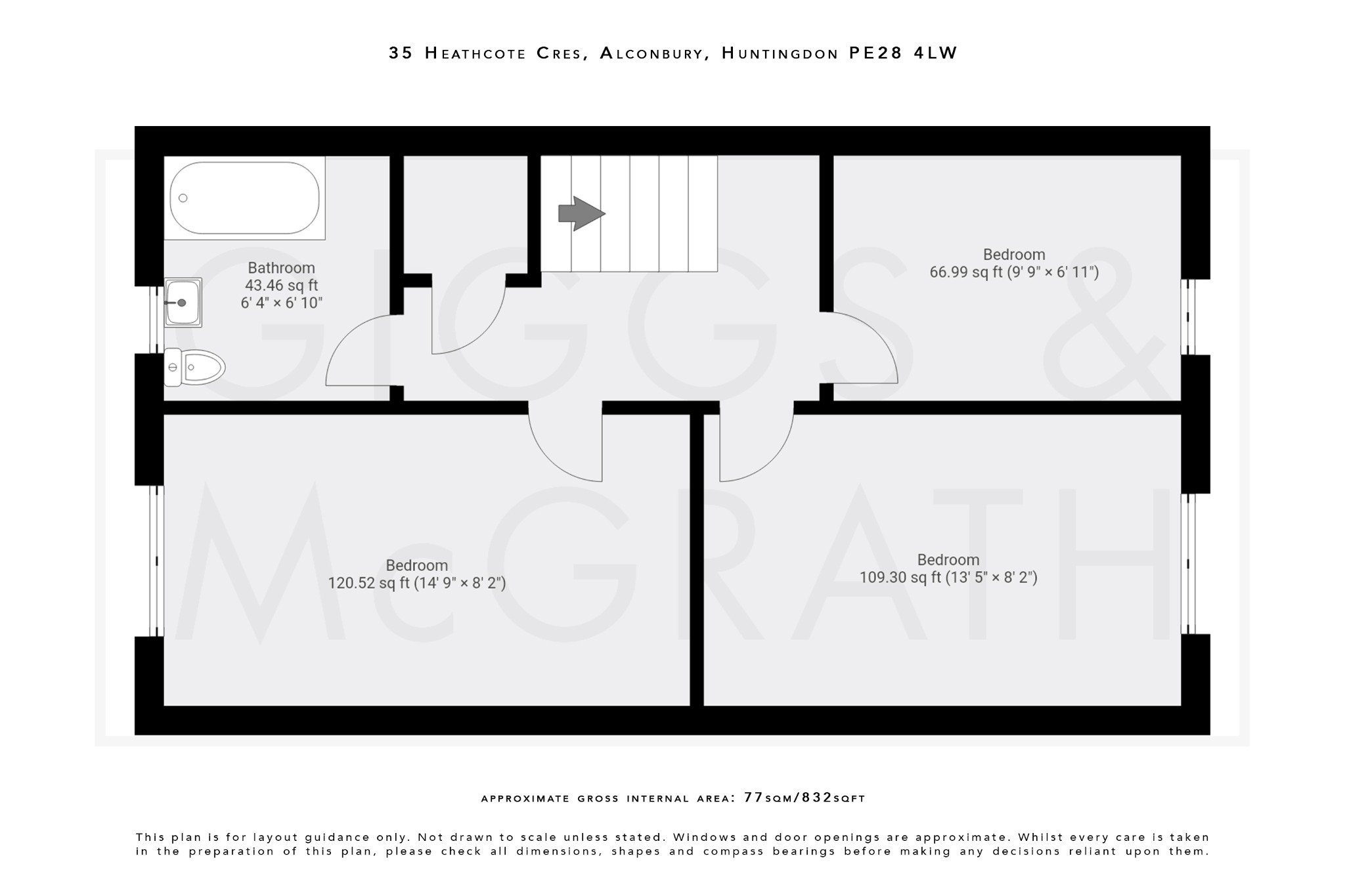 3 bed terraced house for sale in Heathcote Crescent, Cambridgeshire - Property Floorplan