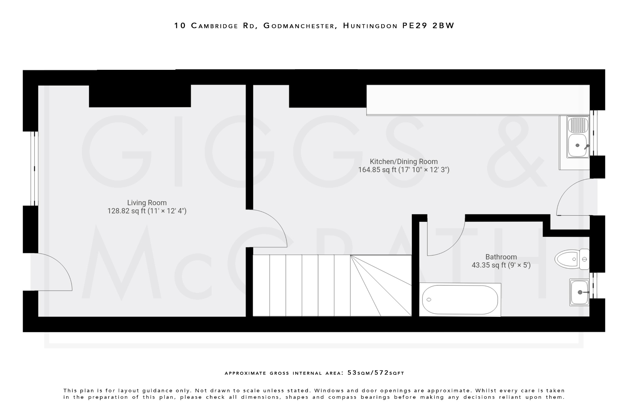 2 bed terraced house for sale in Cambridge Road, Cambridgeshire - Property Floorplan