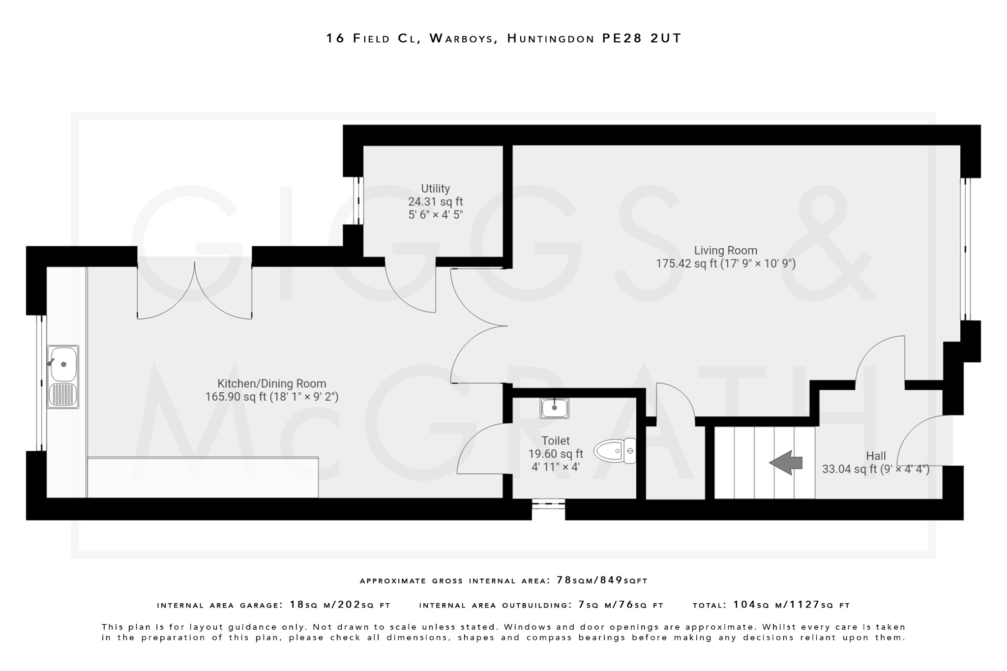 3 bed detached house for sale in Field Close, Cambridgeshire - Property Floorplan