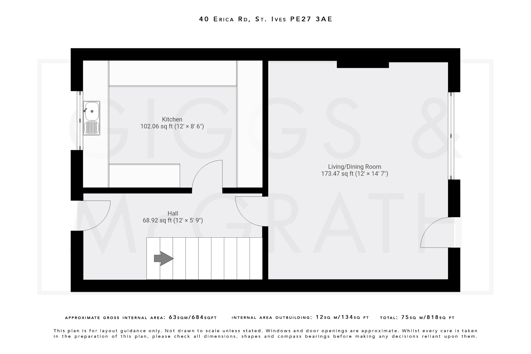3 bed semi-detached house for sale in Erica Road, St Ives - Property Floorplan