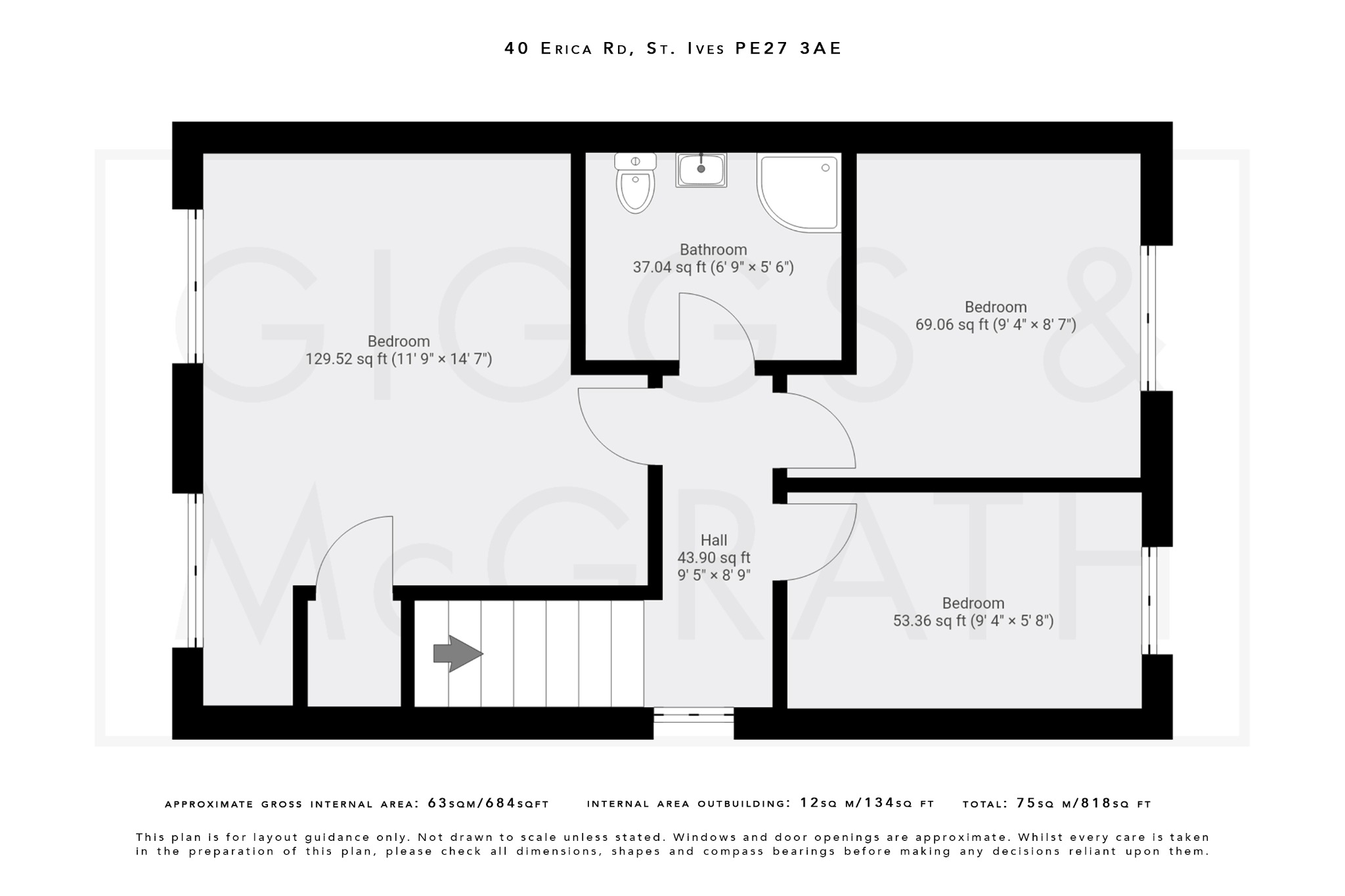 3 bed semi-detached house for sale in Erica Road, St Ives - Property Floorplan