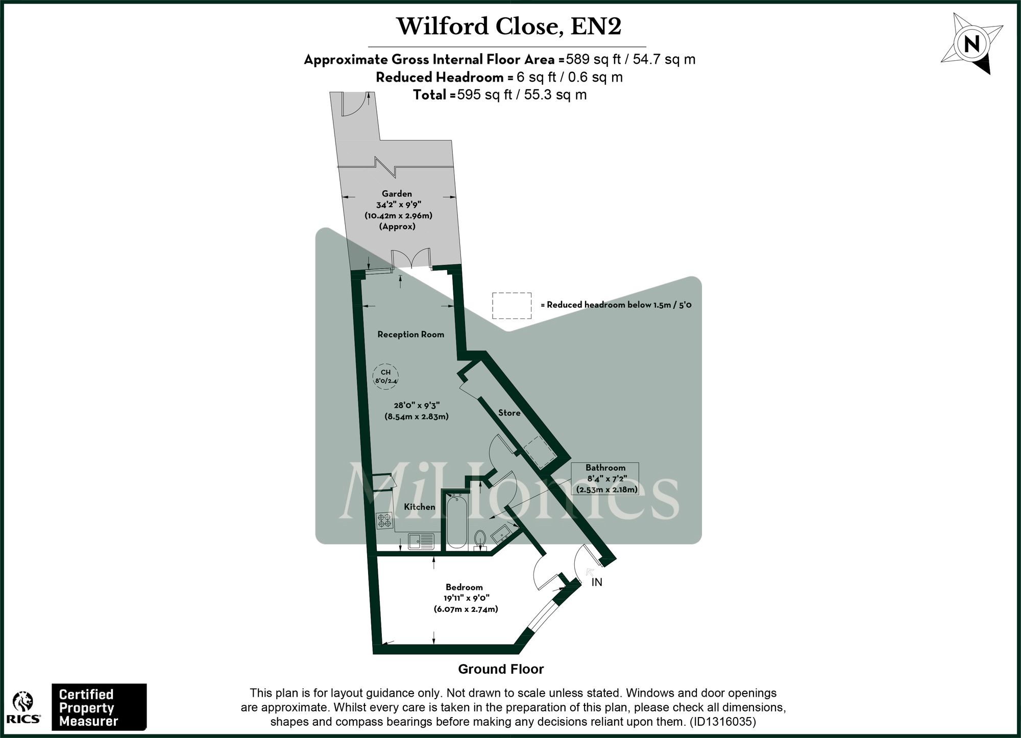 1 bed apartment to rent in Lunar Court, Enfield - Property floorplan