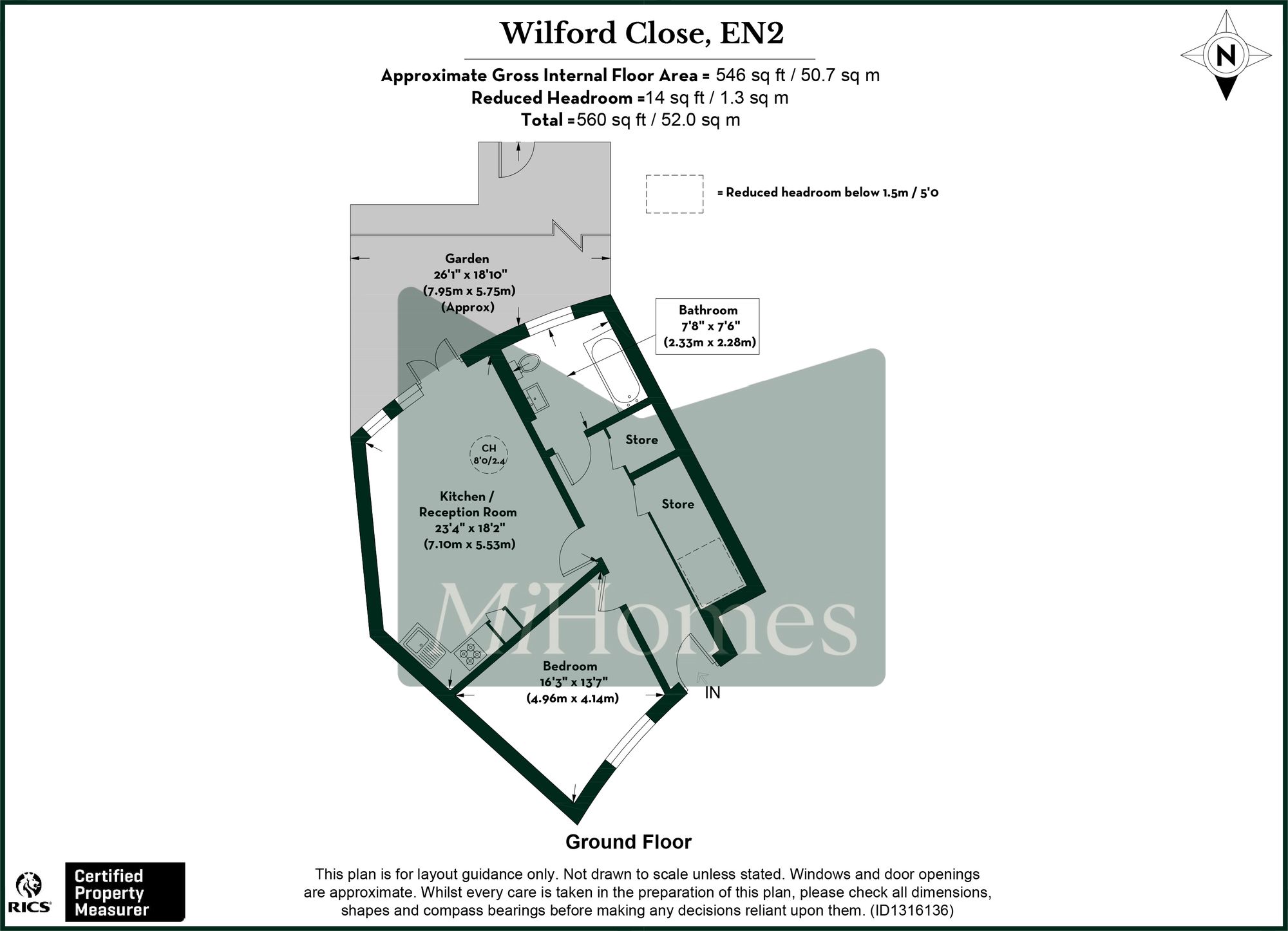 1 bed apartment to rent in Lunar Court, Enfield - Property floorplan