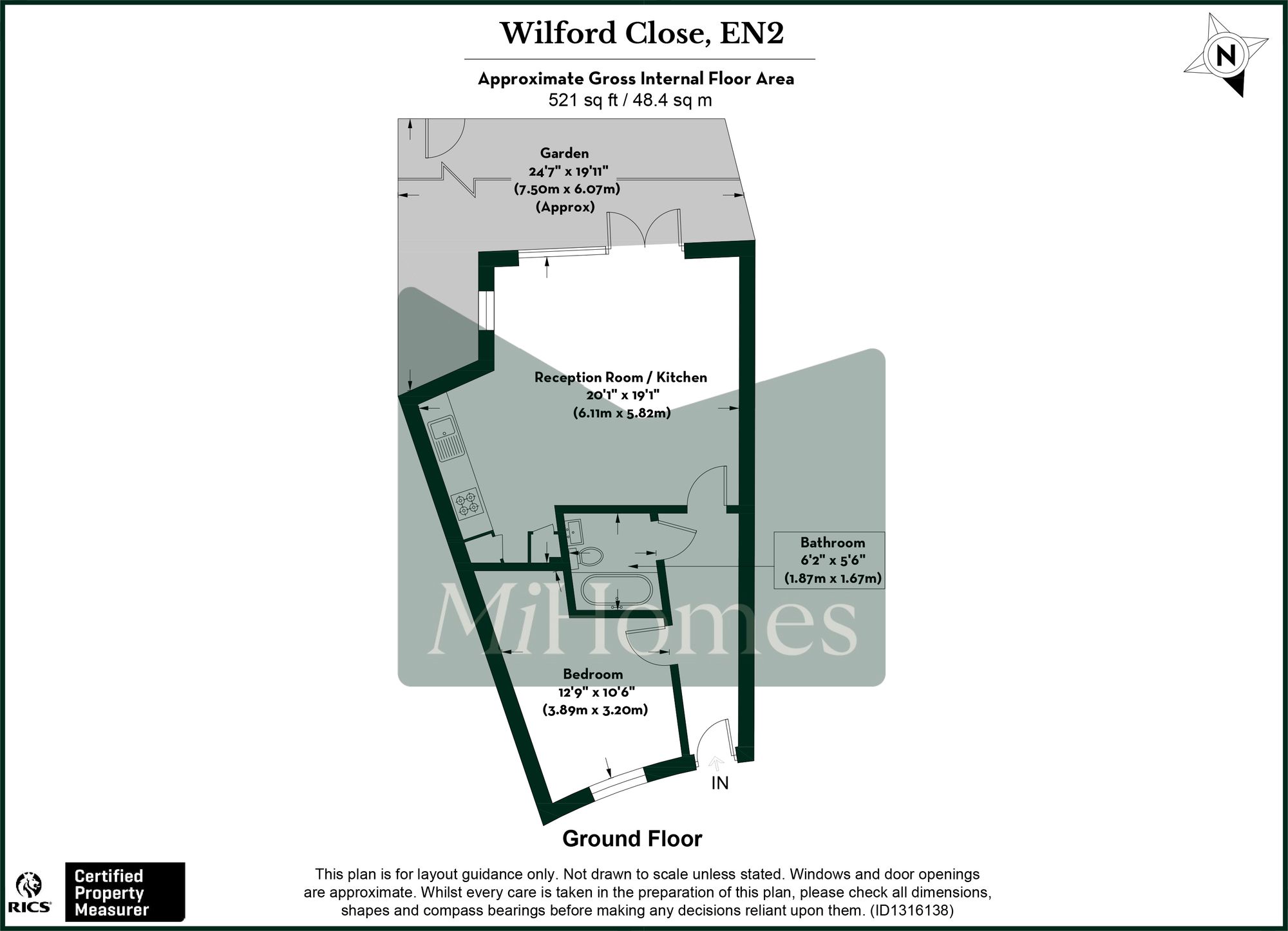 1 bed apartment to rent in Lunar Court, Enfield - Property floorplan