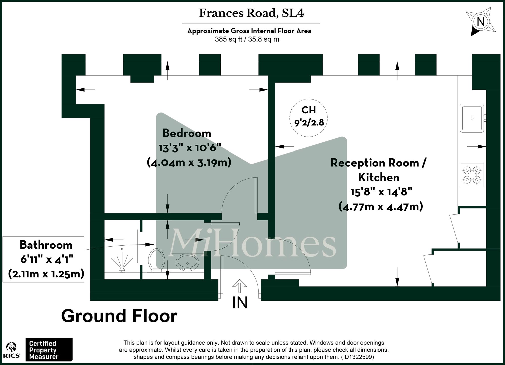1 bed flat to rent in New Build Development Now Launched I Felstead House in Windsor - Property floorplan