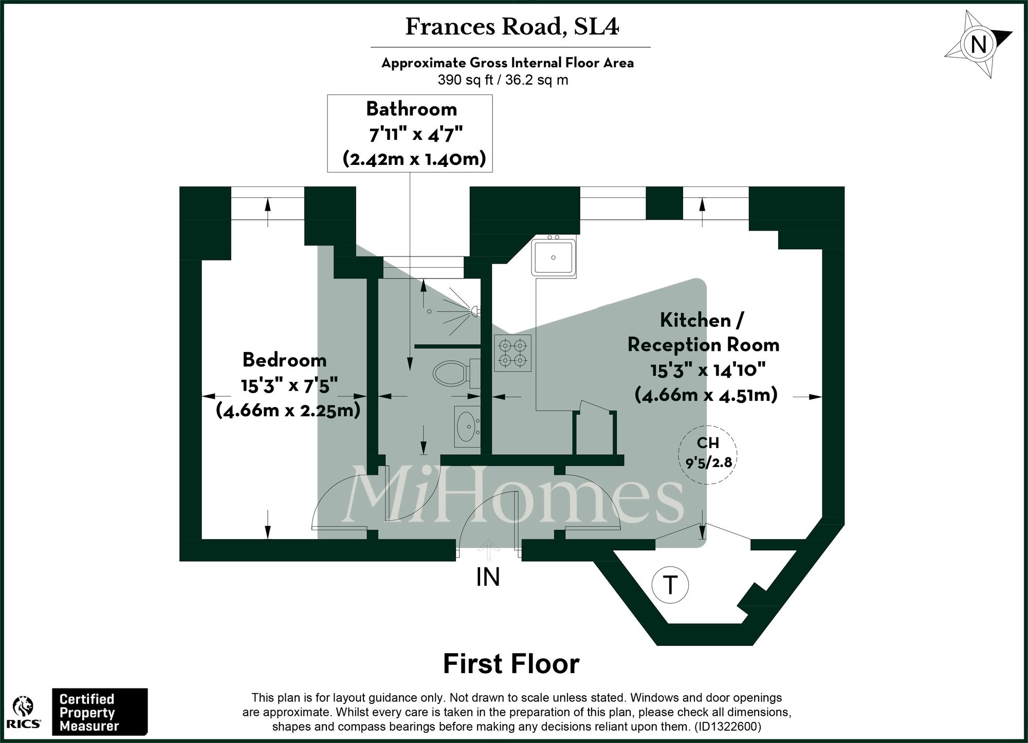 1 bed flat to rent in New Build Development Now Launched I Felstead House in Windsor - Property floorplan