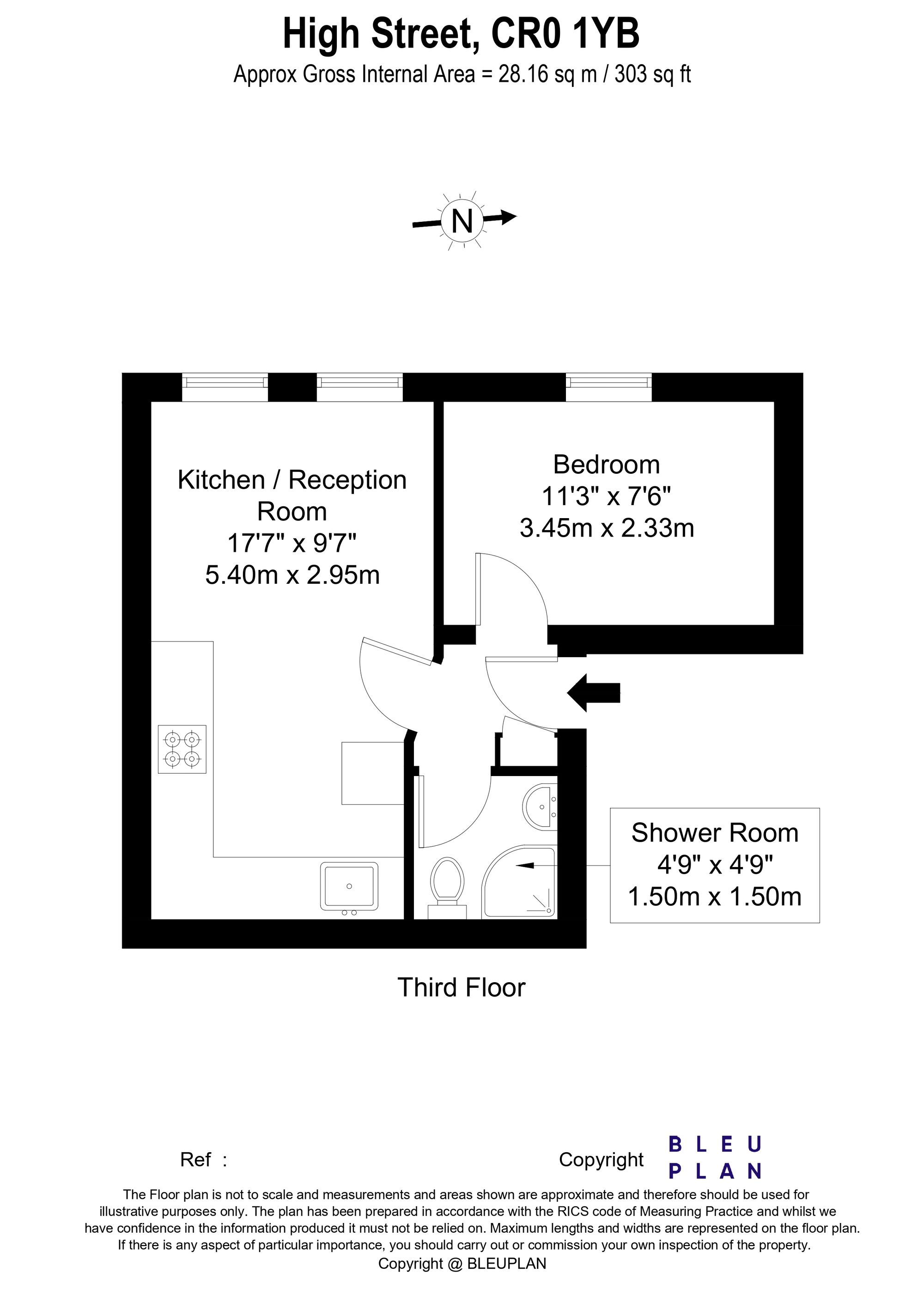 1 bed flat to rent in High Street, Croydon - Property floorplan