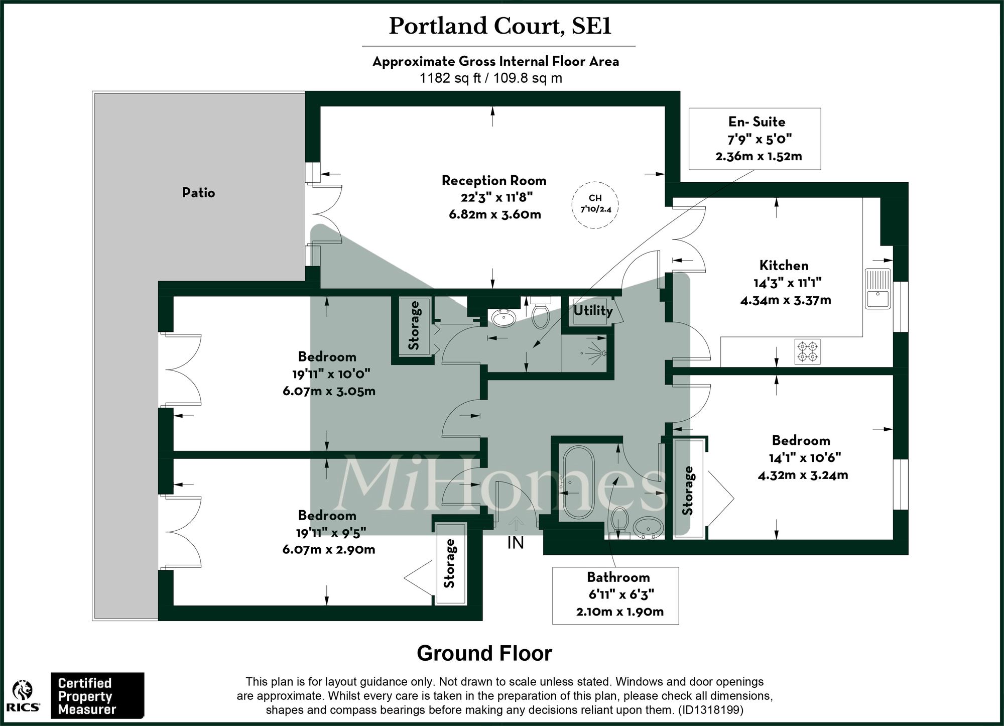 3 bed ground floor flat for sale in Trinity Street, Portland Court, SE1 - Property floorplan