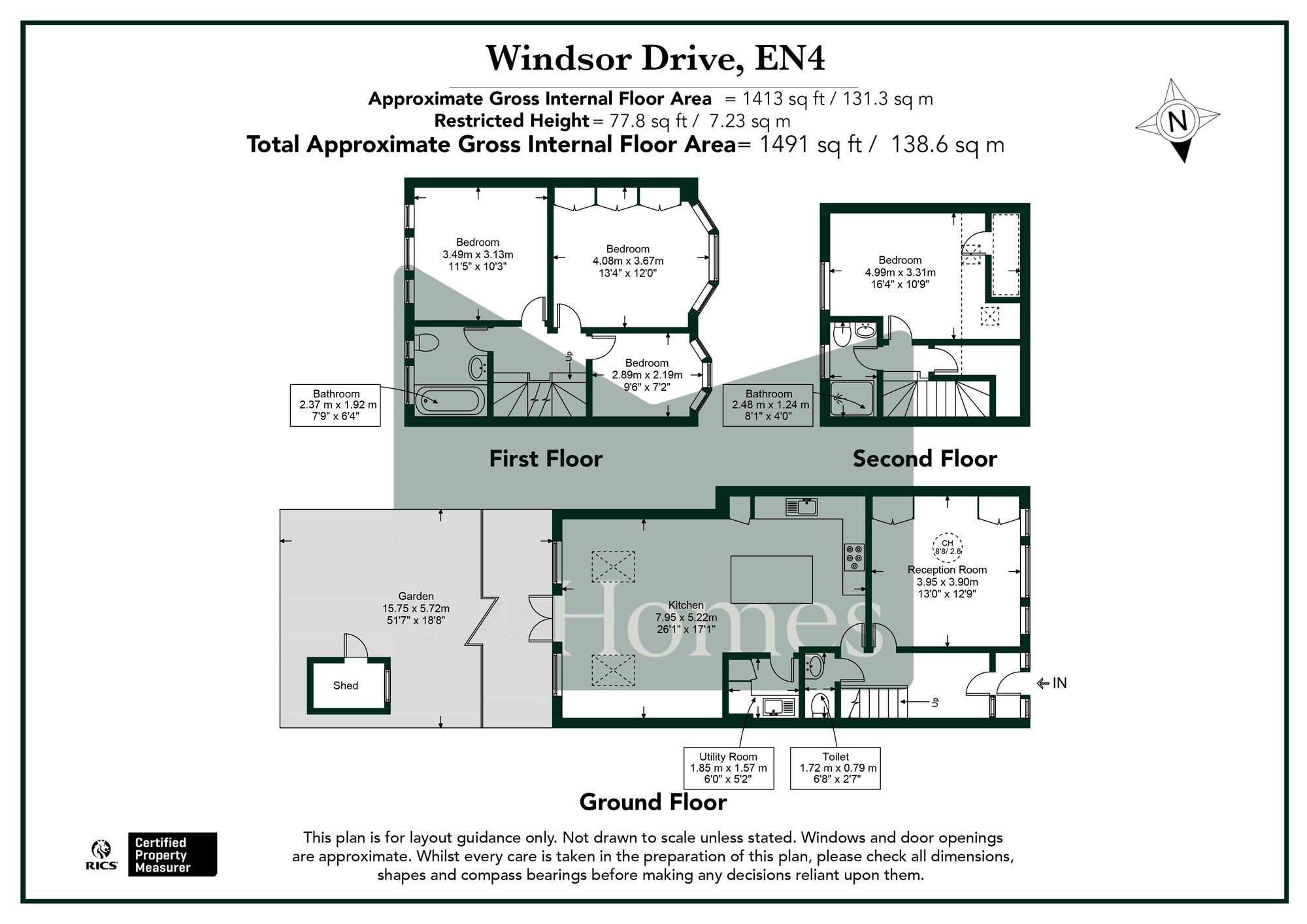 4 bed mid-terraced house for sale in Windsor Drive, Barnet, EN4 - Property floorplan
