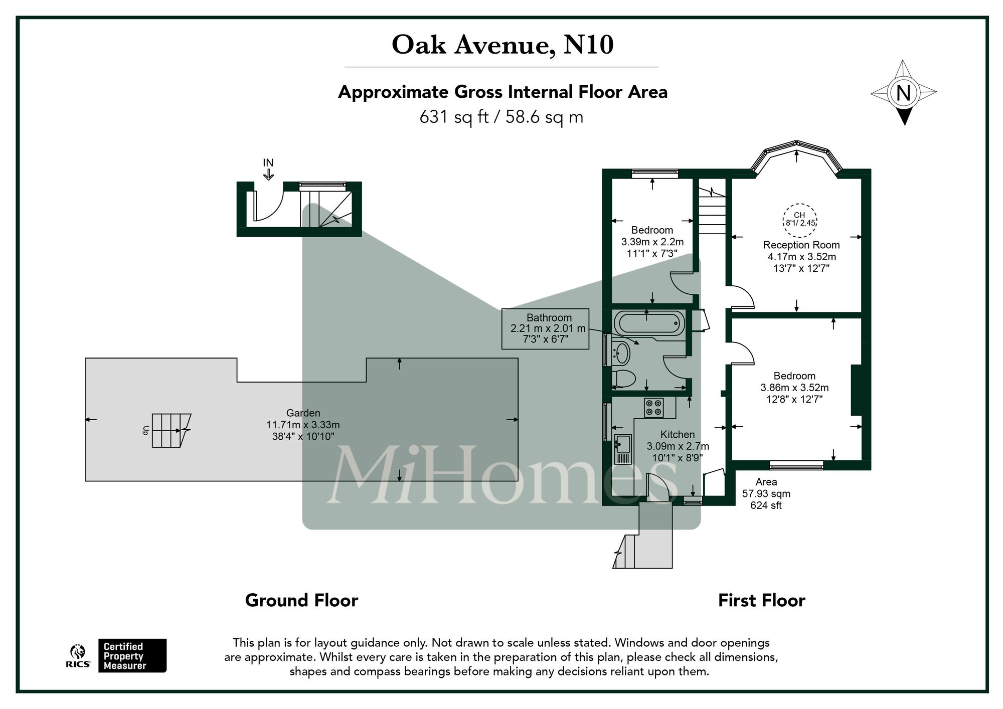 2 bed for sale in Oak Avenue, London, N10 - Property floorplan