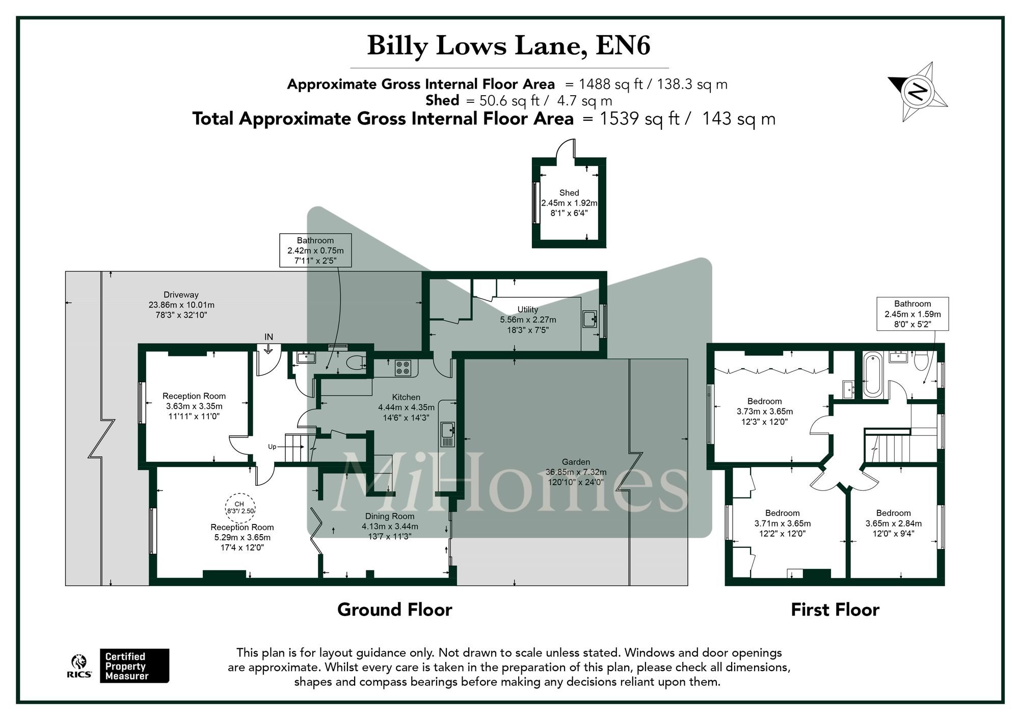 3 bed semi-detached house for sale in Billy Lows Lane, Potters Bar, EN6 - Property floorplan