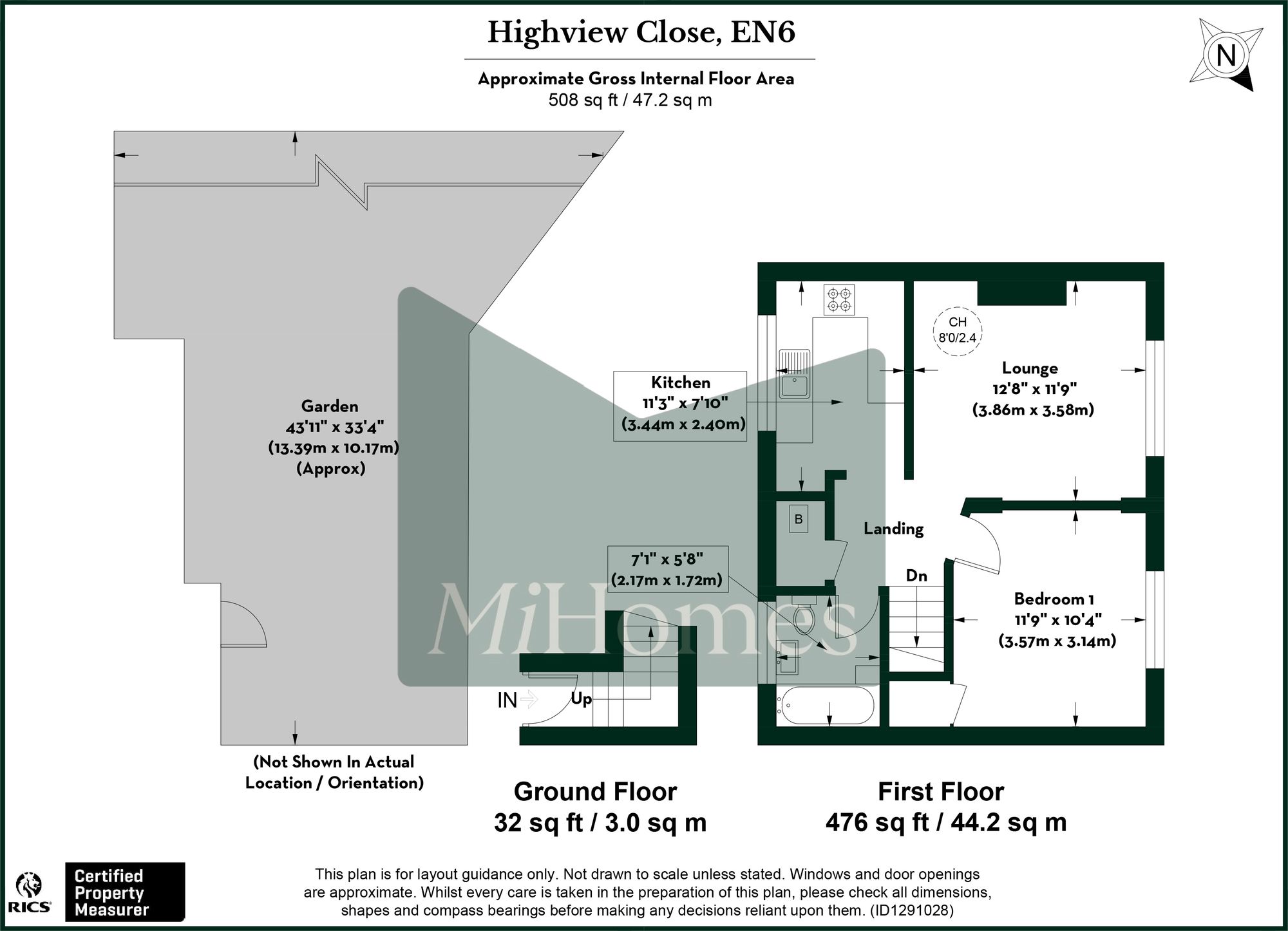 1 bed maisonette for sale in Highview Close, Potters Bar, EN6 - Property floorplan