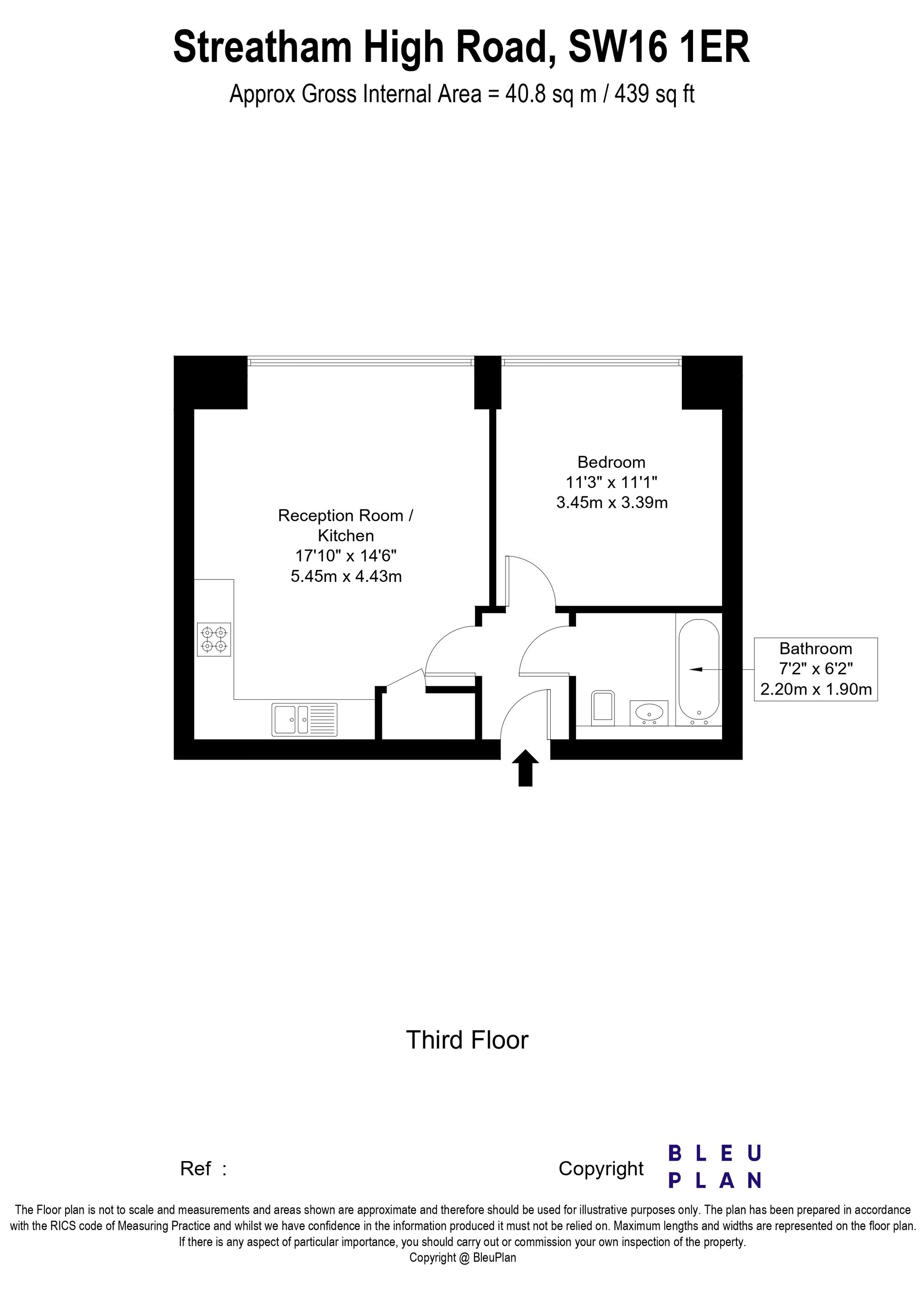 1 bed flat to rent in Streatham High Road (1Bed), Streatham, SW16 - Property floorplan
