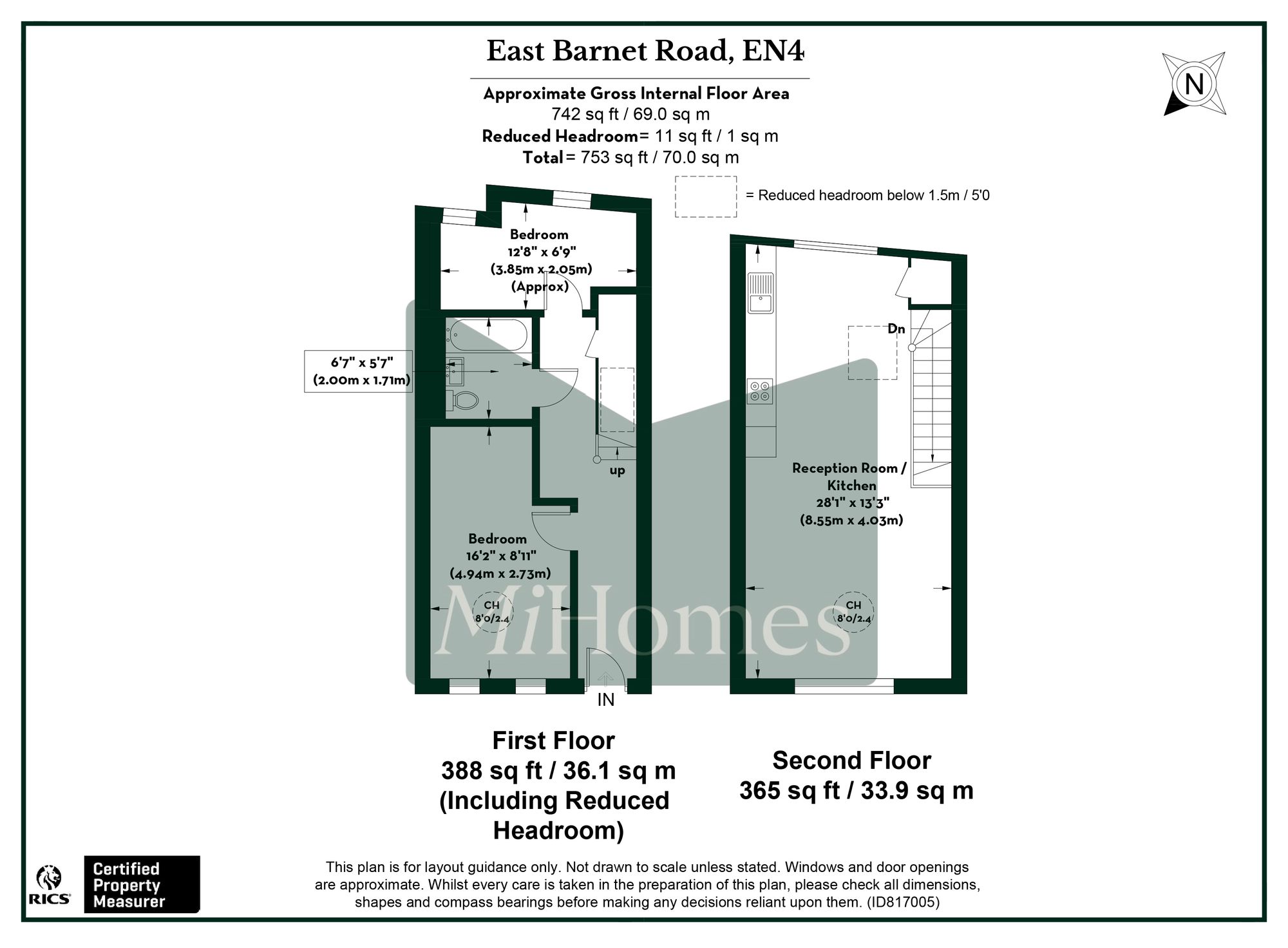 2 bed flat to rent in East Barnet Road, Barnet, EN4 - Property floorplan