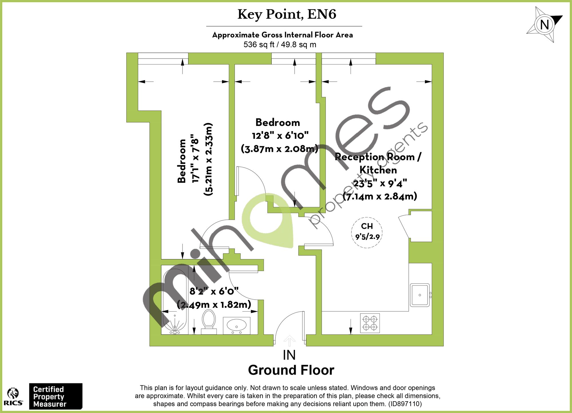 2 bed flat to rent in High Street, Key Point, EN6 - Property floorplan