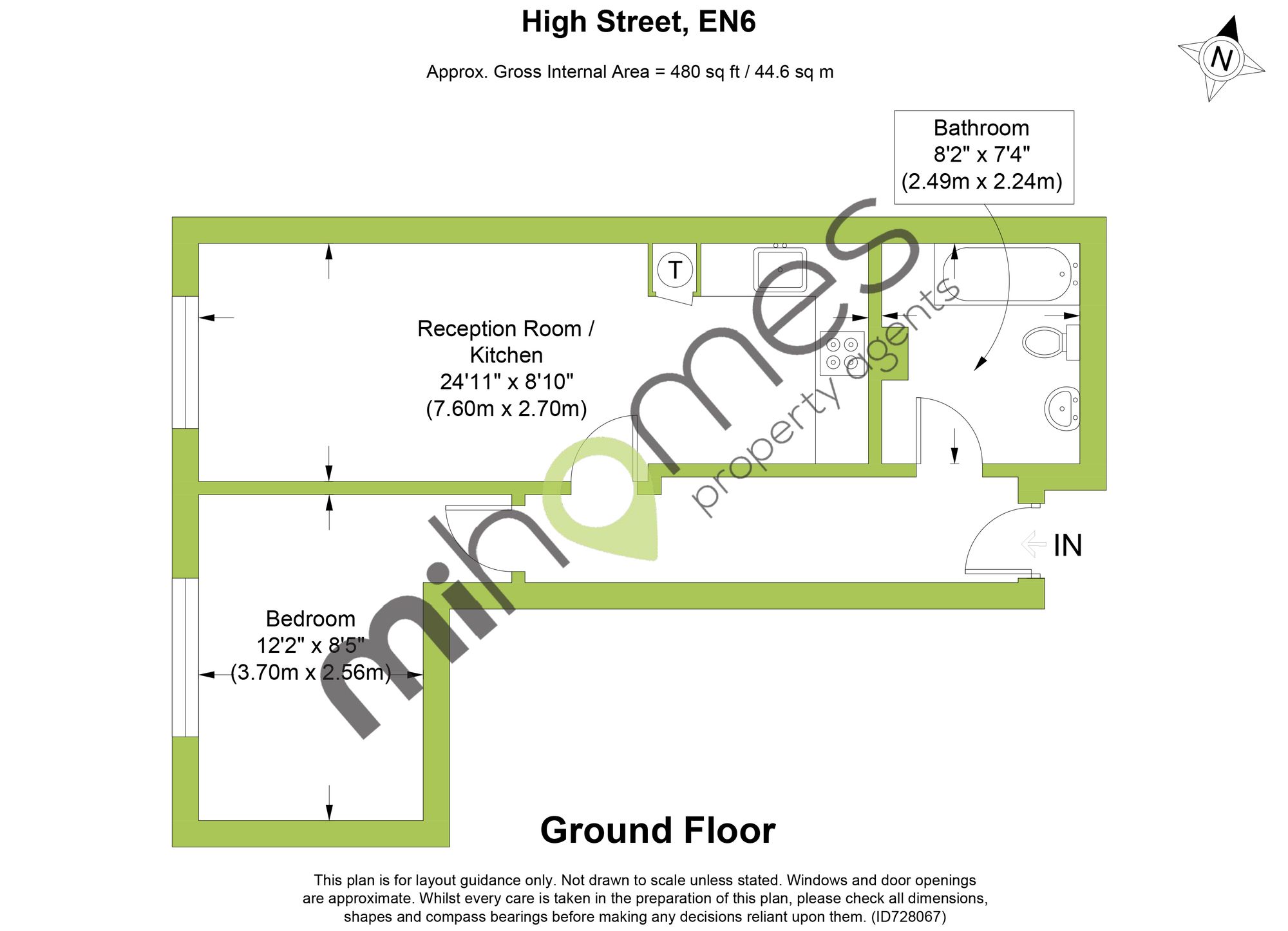 1 bed flat to rent in High Street, Potters Bar, EN6 - Property floorplan