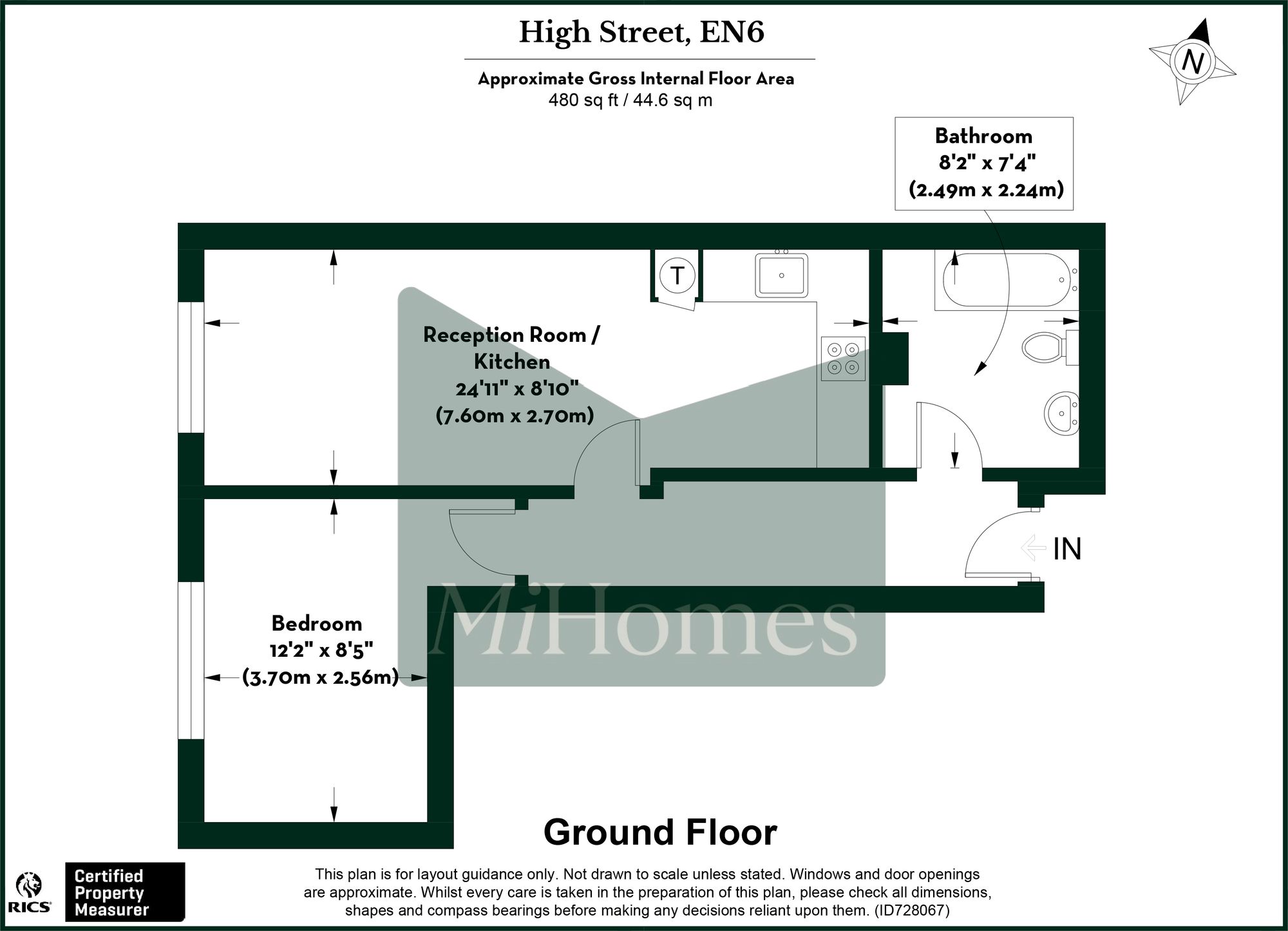 1 bed flat to rent in High Street, Potters Bar, EN6 - Property floorplan