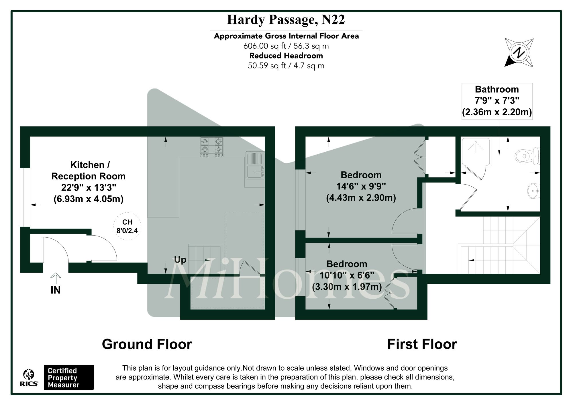 2 bed flat to rent in Hardy Passage, London, N22 - Property floorplan