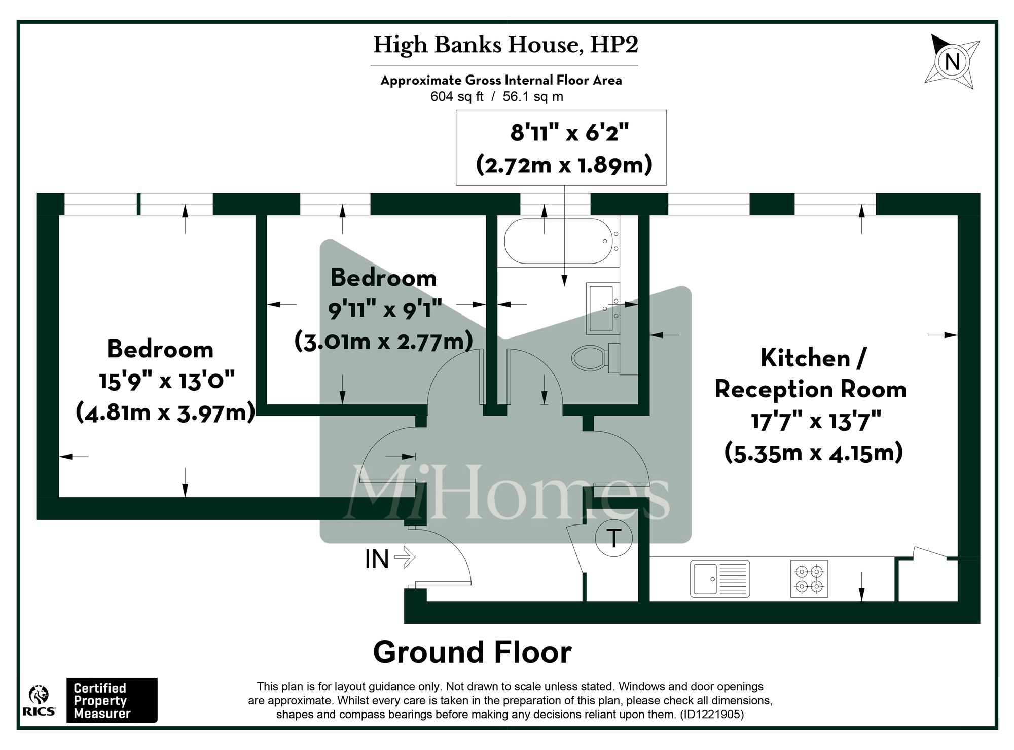 2 bed flat to rent in Lawn Lane, Hemel Hempstead, HP3 - Property floorplan