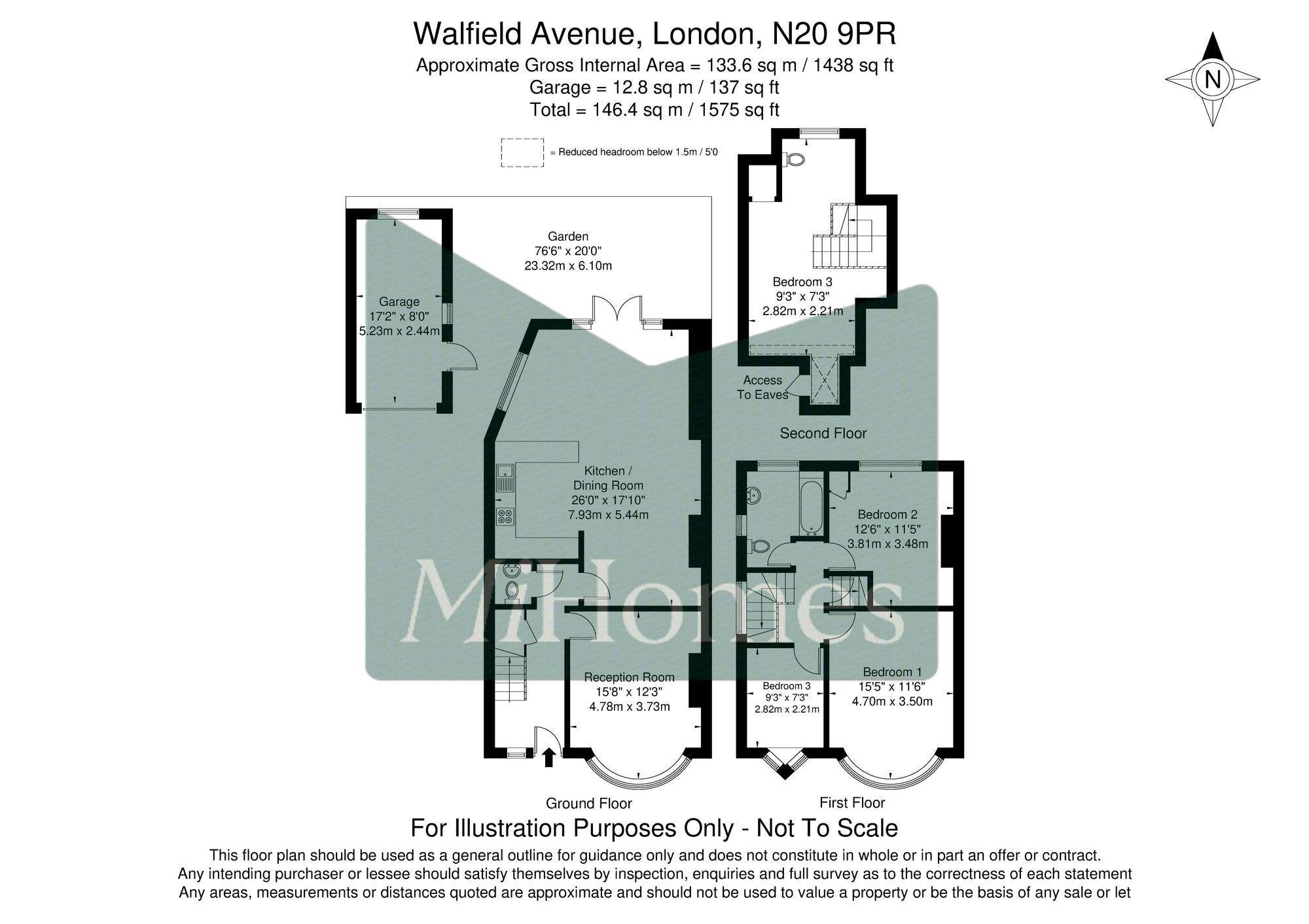 4 bed house to rent in Walfield Avenue, London, N20 - Property floorplan