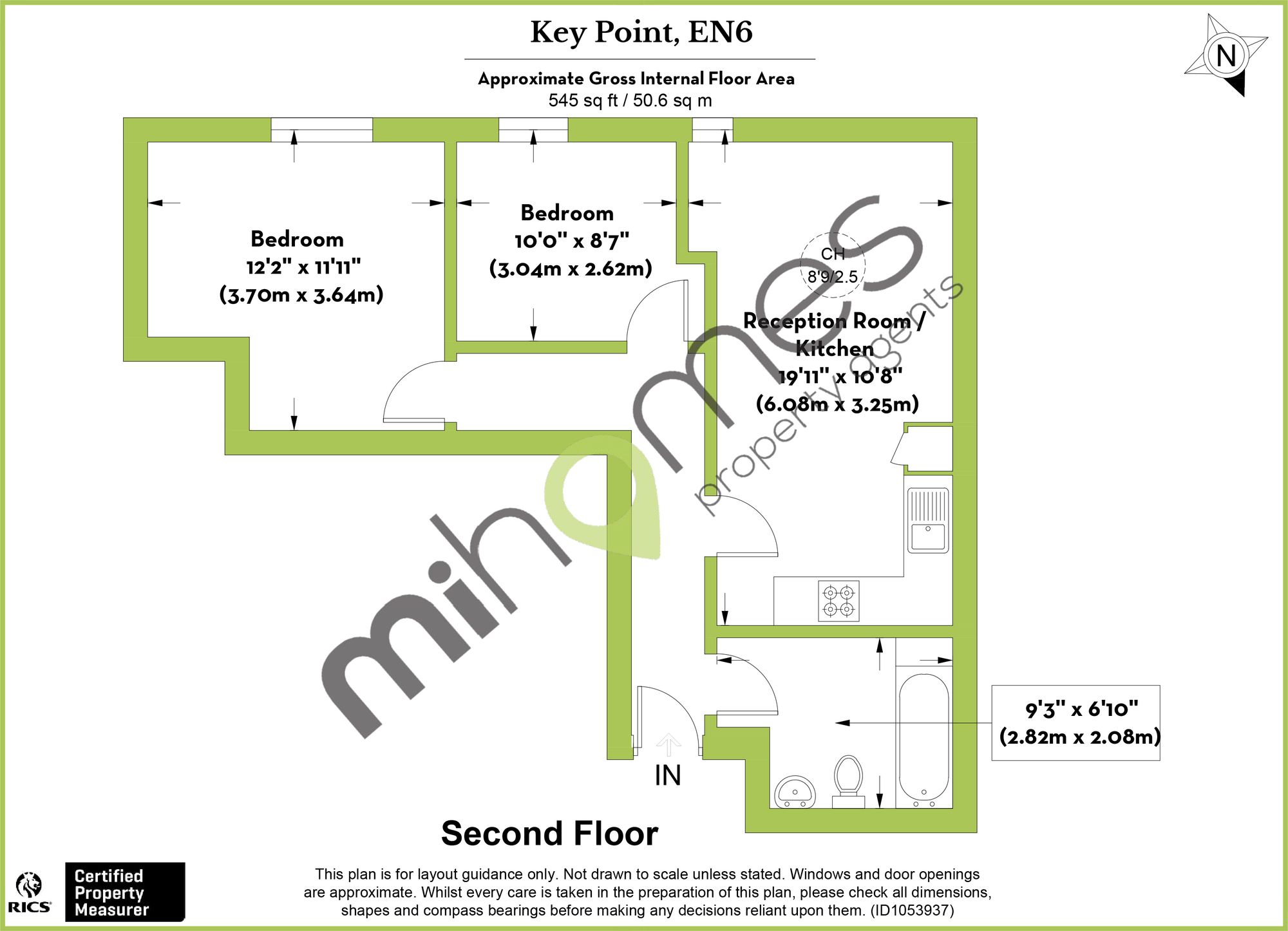 2 bed flat to rent in High Street, Key Point, EN6 - Property floorplan
