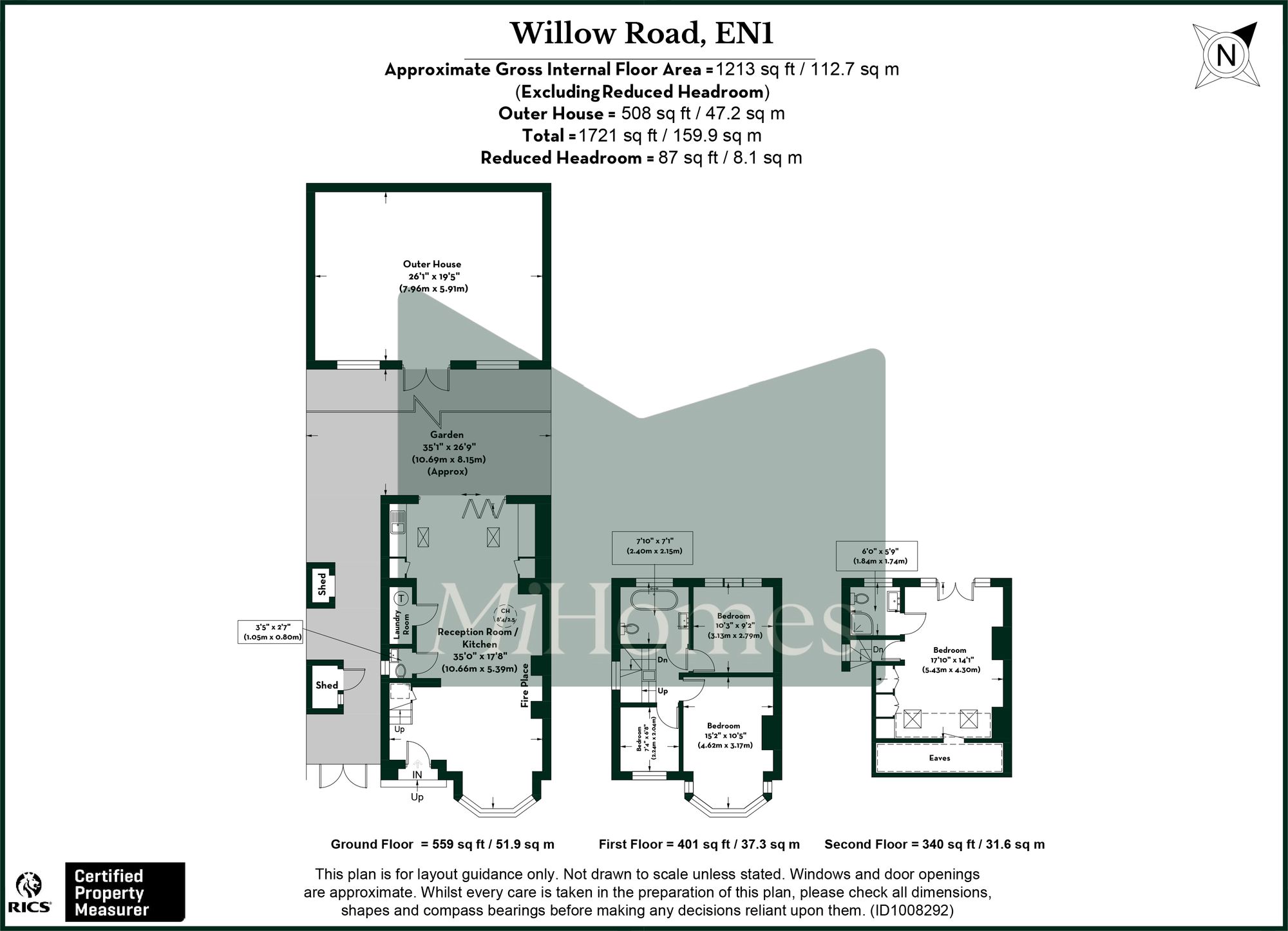 4 bed house to rent in Willow Road, Enfield, EN1 - Property floorplan
