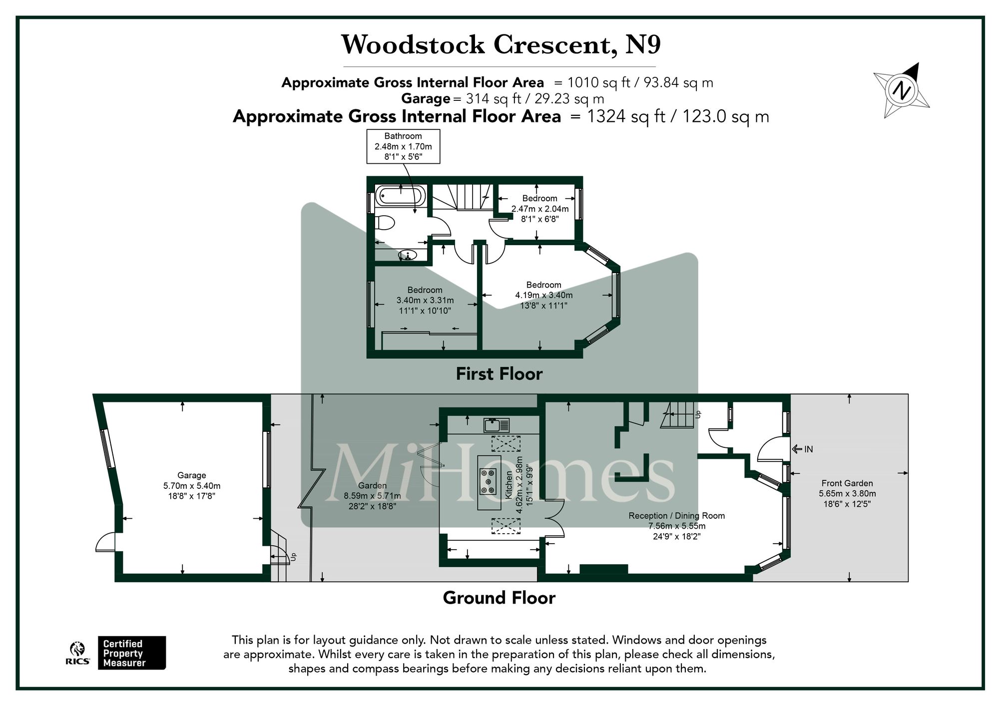 3 bed mid-terraced house for sale in Woodstock Crescent, London, N9 - Property floorplan