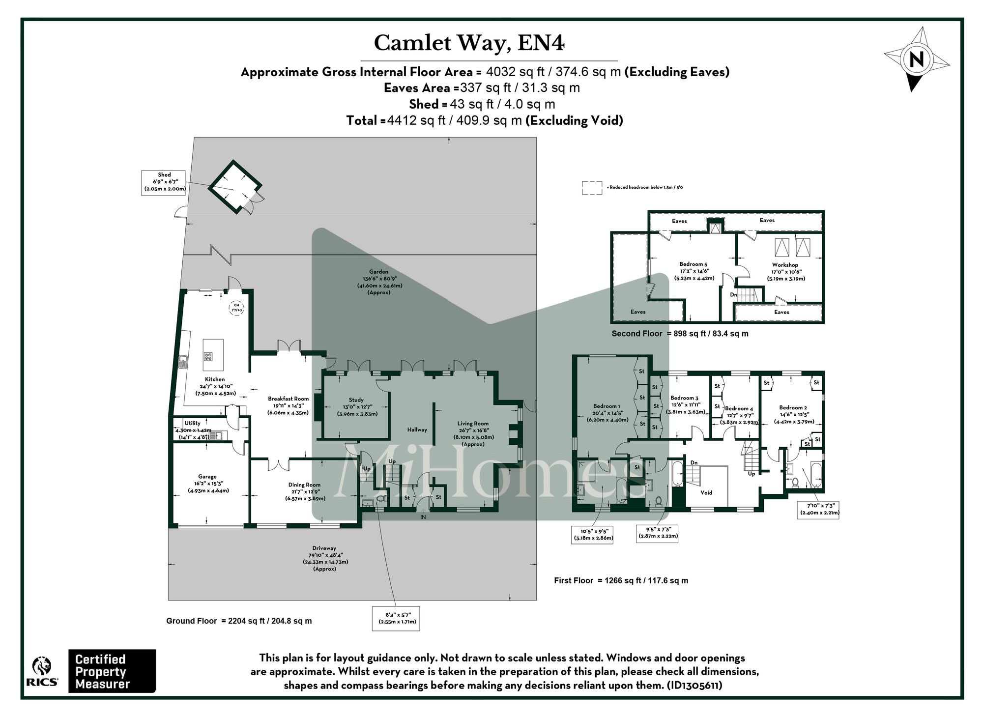 5 bed detached house for sale in Camlet Way, Barnet, EN4 - Property floorplan