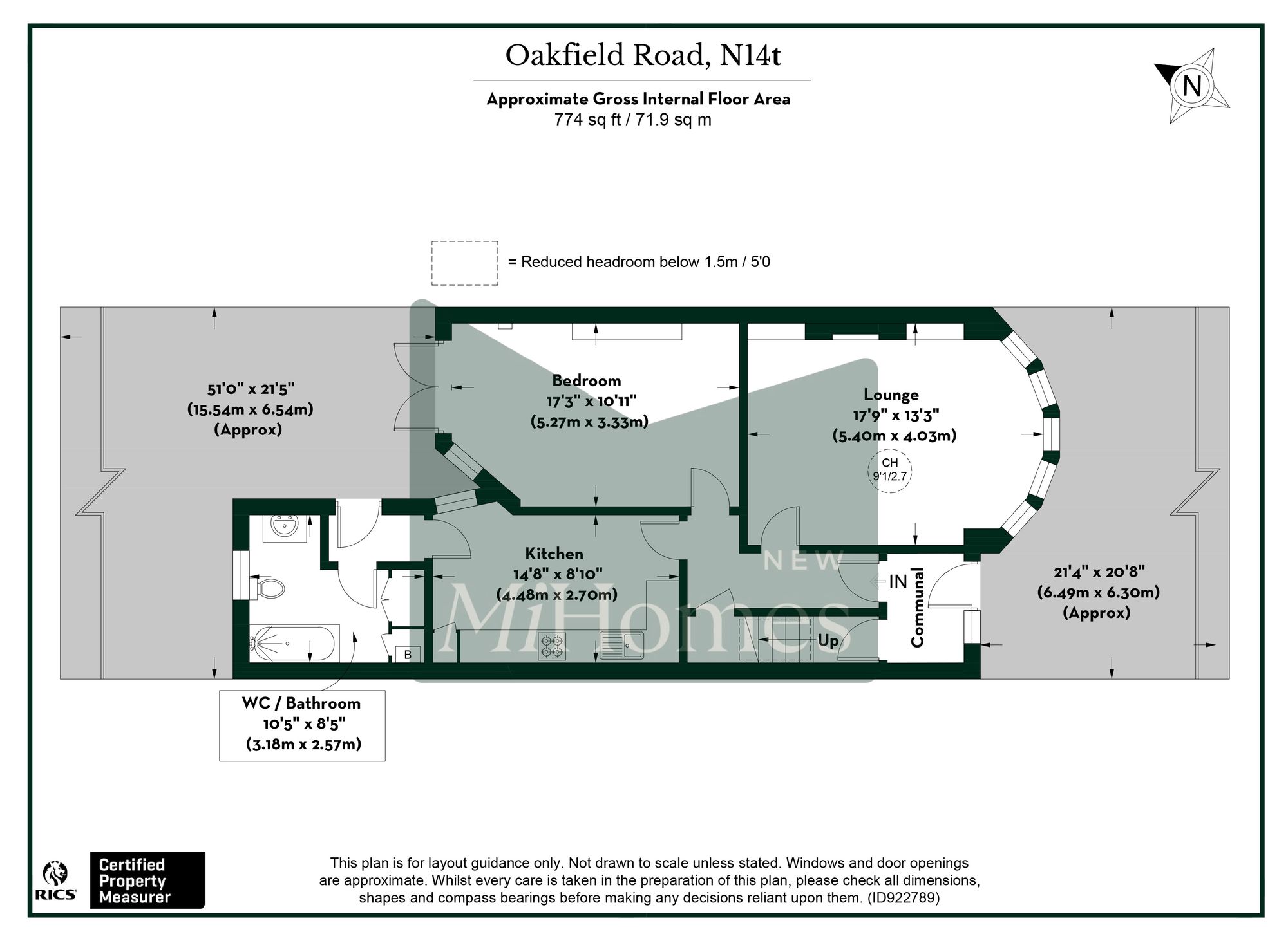 1 bed flat for sale in Oakfield Road, London, N14 - Property floorplan
