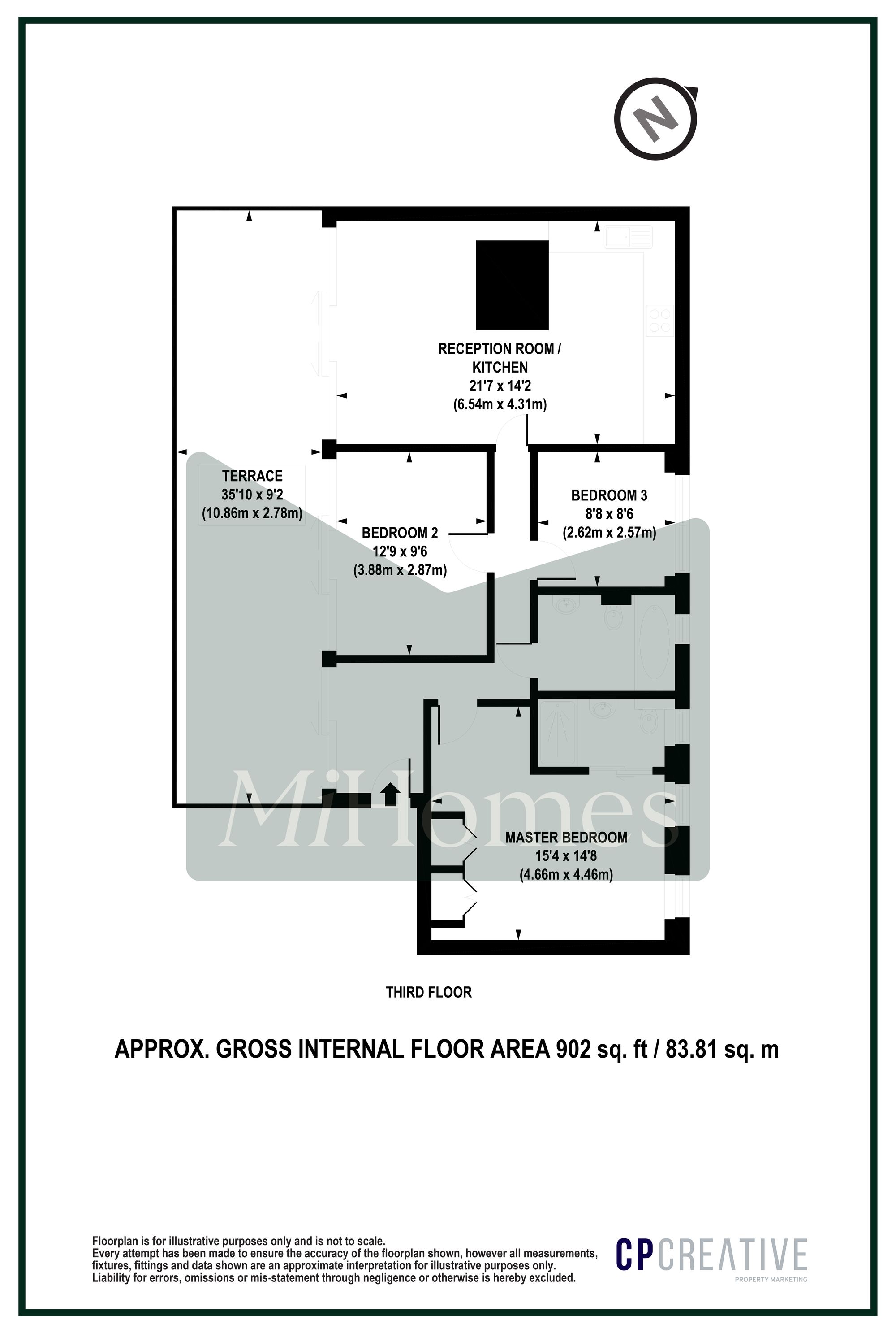 3 bed flat for sale in The Grove, Dudley House The Grove, TW7 - Property floorplan