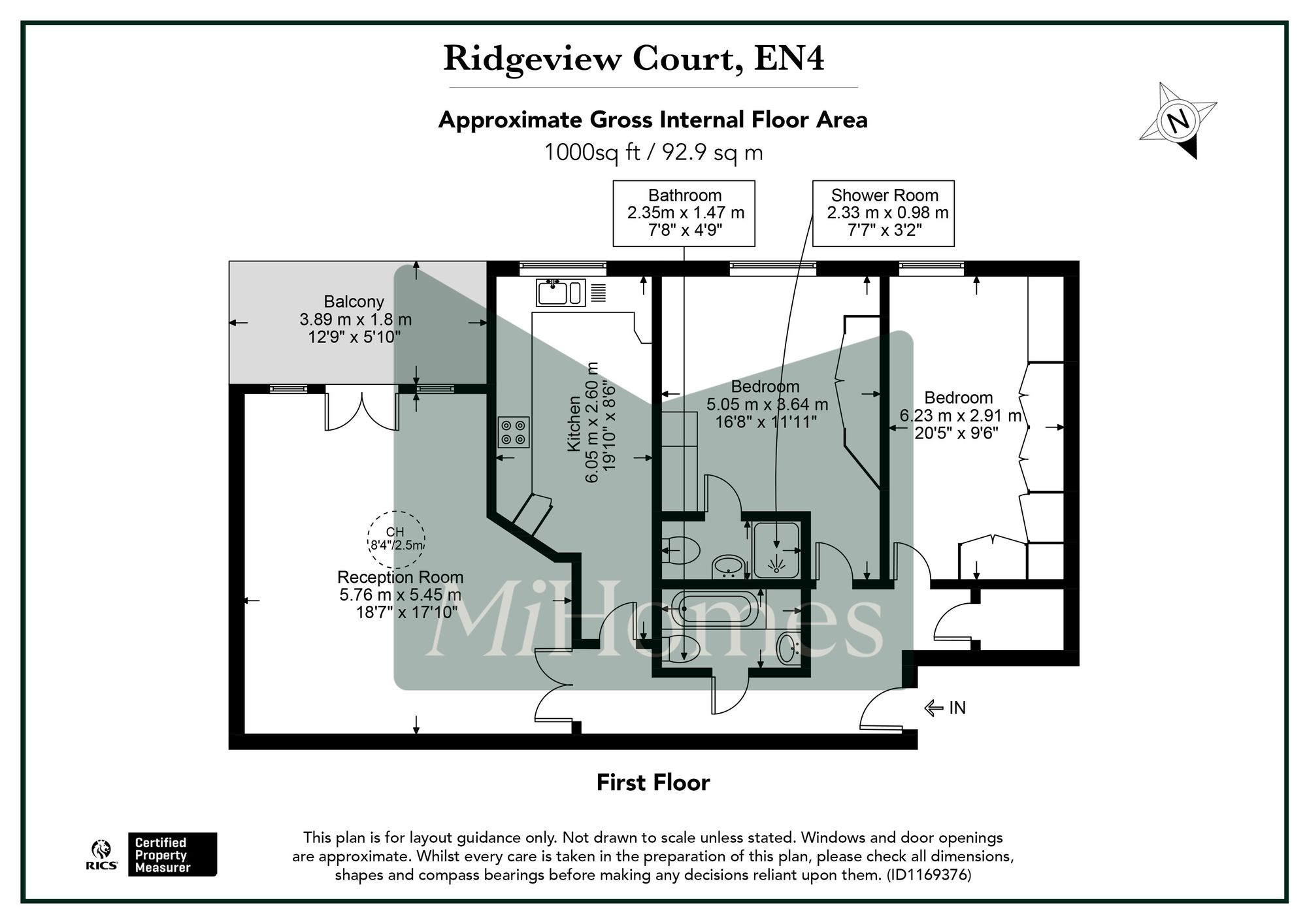 2 bed flat for sale in Westpole Avenue, Barnet, EN4 - Property floorplan