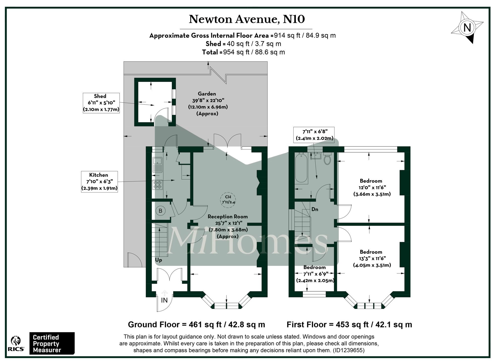 3 bed semi-detached house for sale in Newton Avenue, London, N10 - Property floorplan