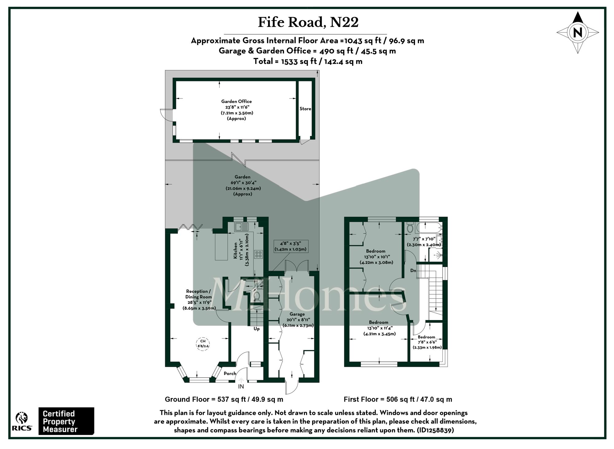 3 bed semi-detached house for sale in Fife Road, London, N22 - Property floorplan