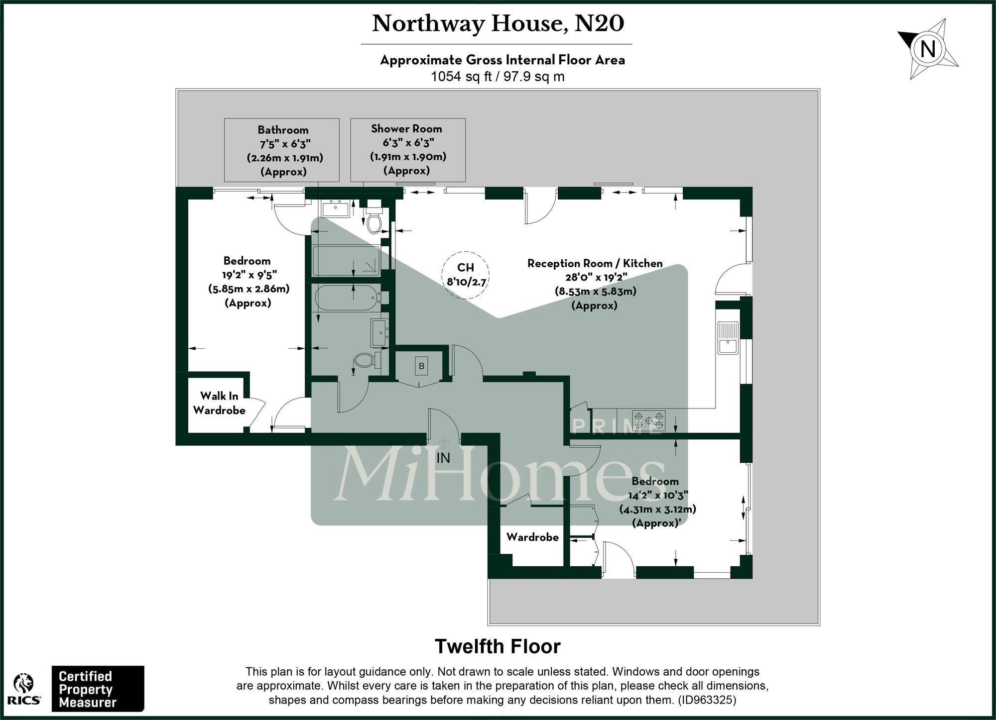 2 bed flat for sale in Acton Walk, Northway House, N20 - Property floorplan