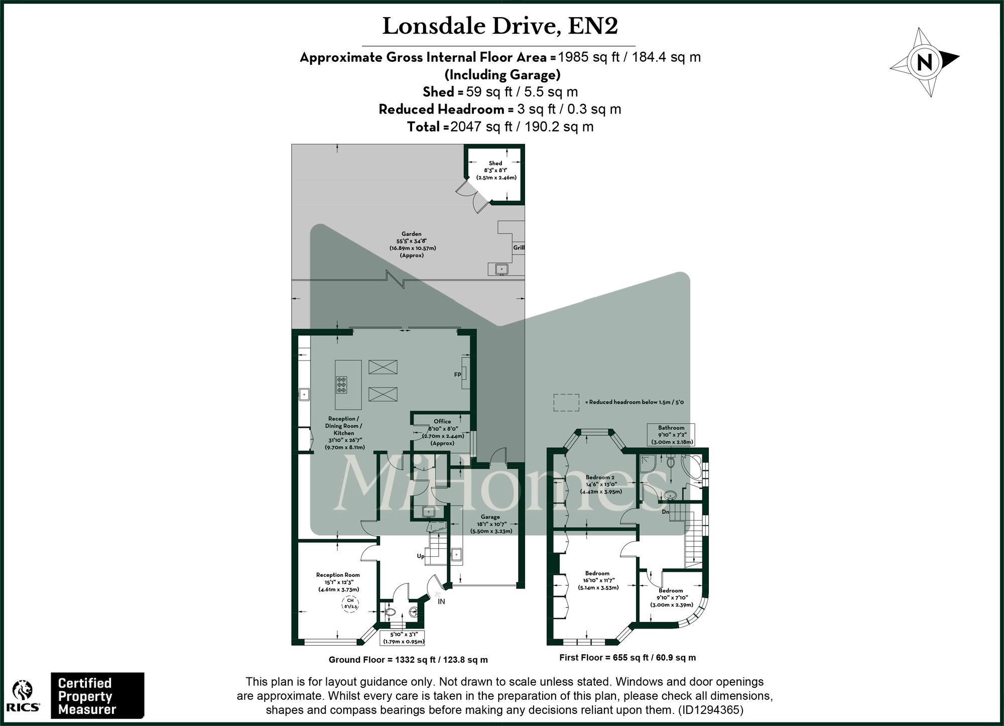 3 bed semi-detached house for sale in Lonsdale Drive, Enfield, EN2 - Property floorplan