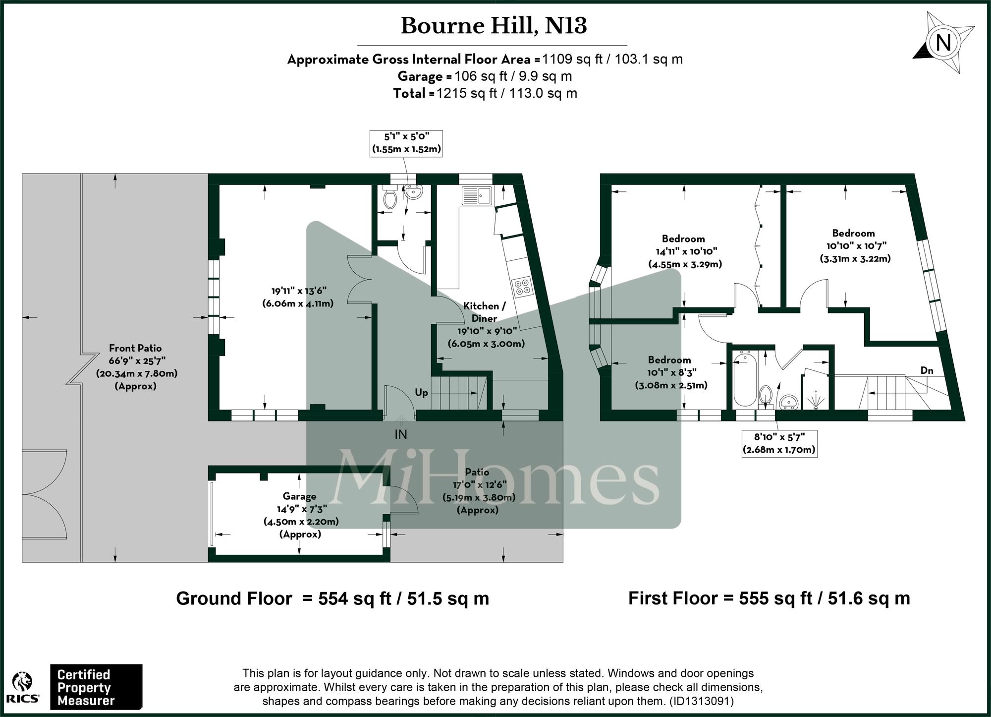 3 bed detached house to rent in Bourne Hill, London, N13 - Property floorplan