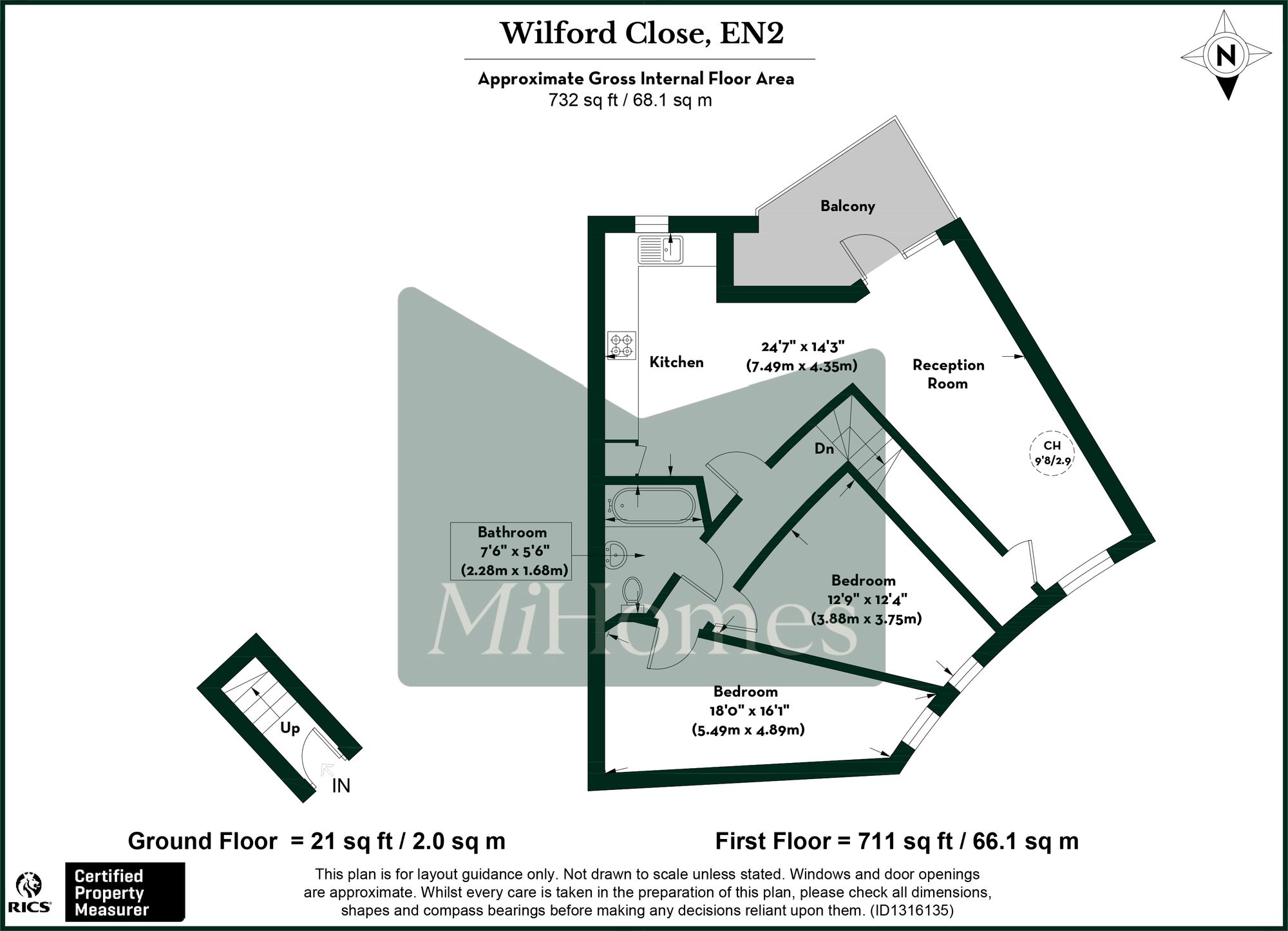 2 bed apartment to rent in Lunar Court, Enfield - Property floorplan