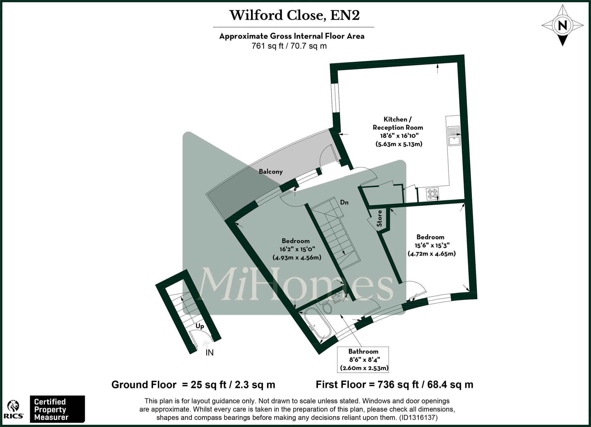 2 bed apartment to rent in Lunar Court, Enfield - Property floorplan