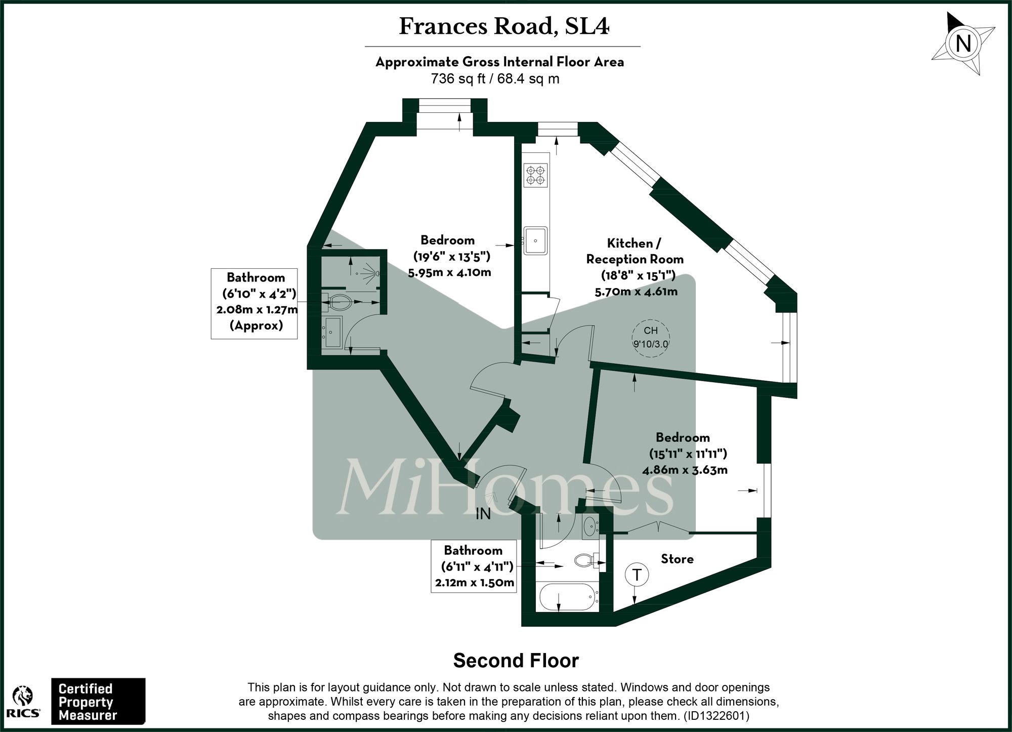 2 bed flat to rent in New Build Development Now Launched I Felstead House in Windsor - Property floorplan