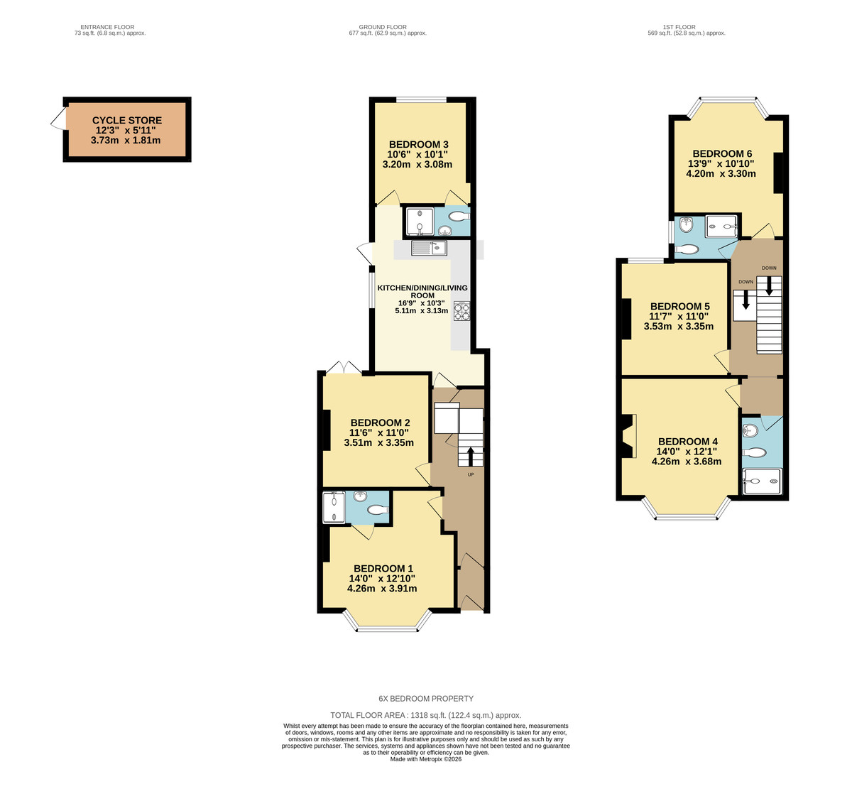 6 bed terraced house for sale in Alphington Road, Exeter - Property floorplan