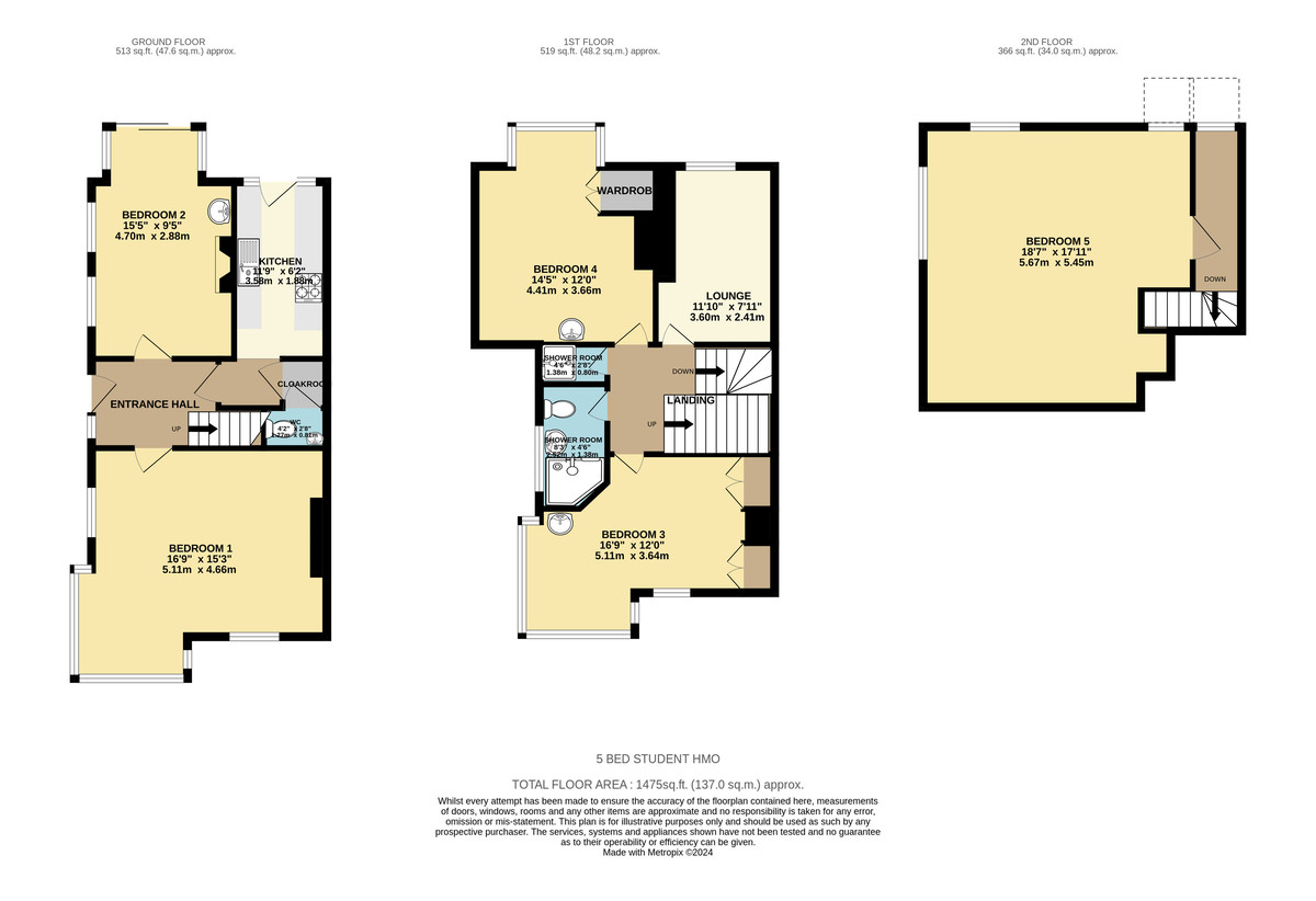1 bed end of terrace house to rent in Monks Road, Exeter, EX4 - Property floorplan