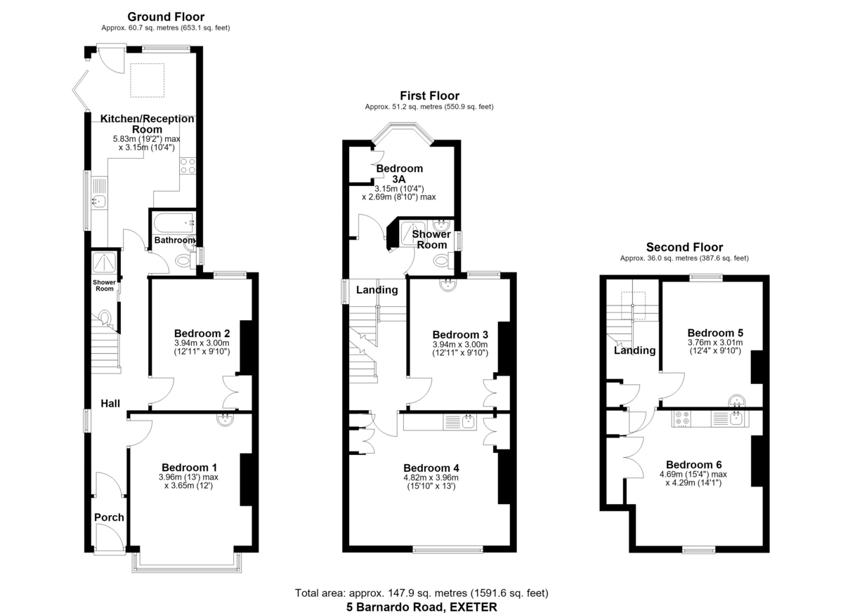 7 bed end of terrace house for sale in Barnardo Road, Exeter, EX2 - Property floorplan