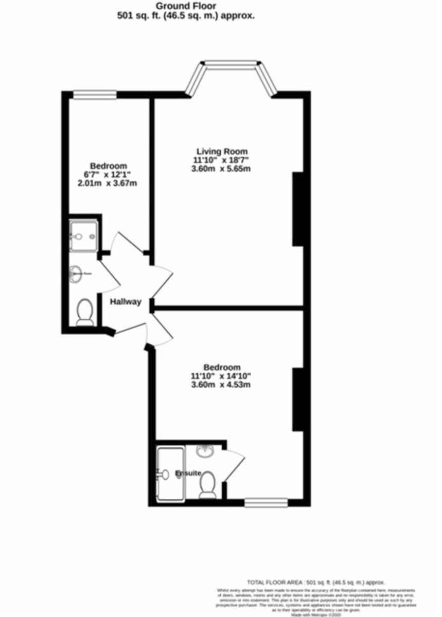 2 bed flat to rent in Northumberland Place, Teignmouth - Property floorplan