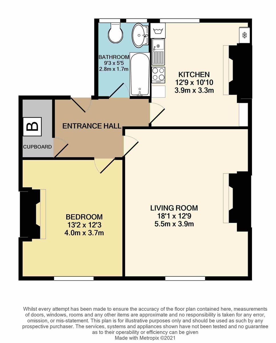 1 bed apartment to rent in Elm Grove Road, Exeter - Property floorplan