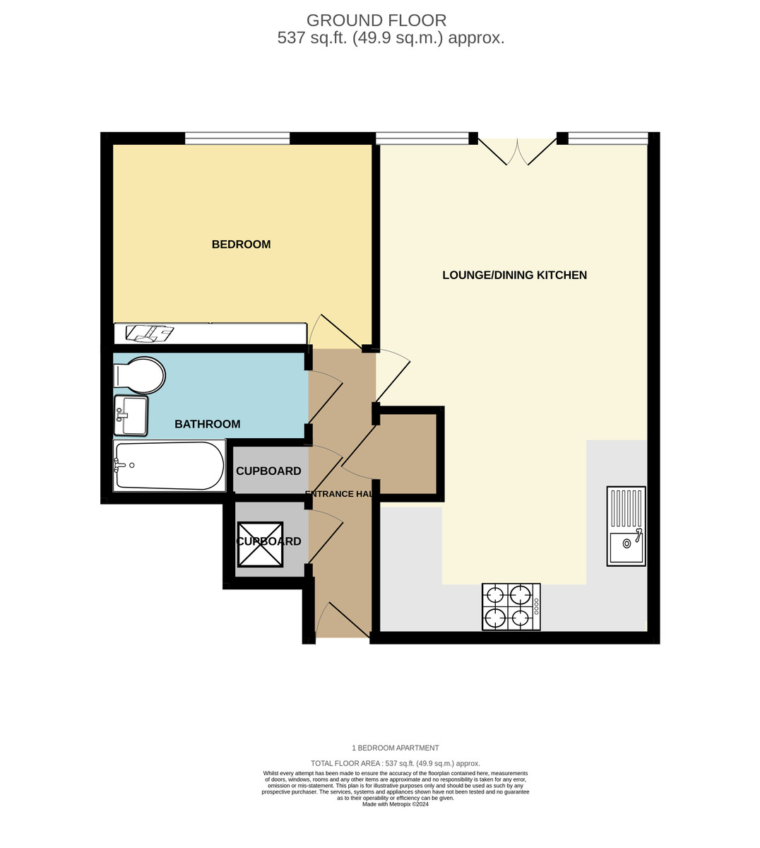1 bed apartment for sale in Trinity Apartments, Roman Walk - Property floorplan