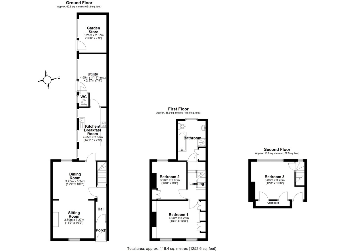 2 bed terraced house for sale in Hatcher Street, Dawlish, EX7 - Property floorplan