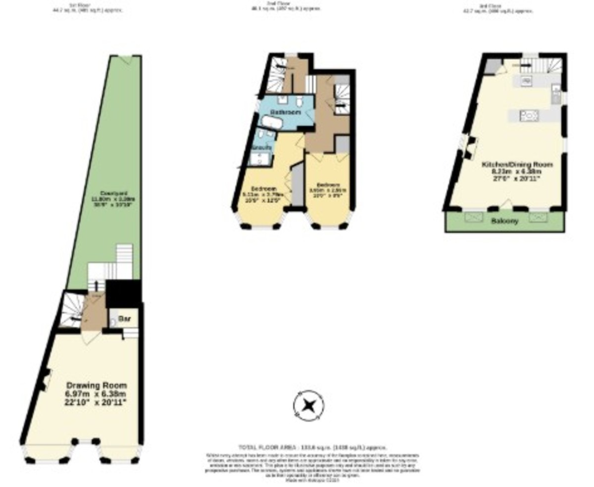 2 bed terraced house to rent in Catherine Street, Exeter, EX1 - Property floorplan