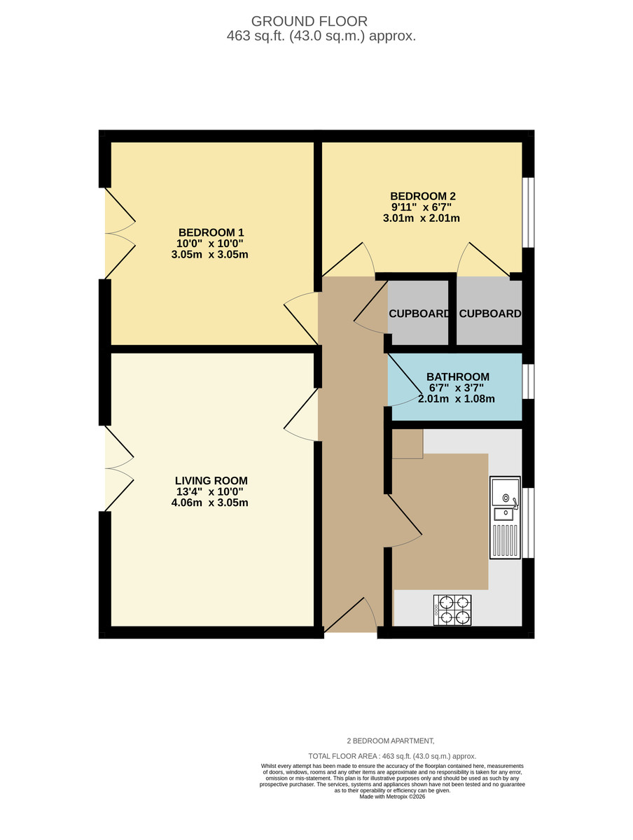 2 bed apartment for sale in Heraldry Walk - Property floorplan
