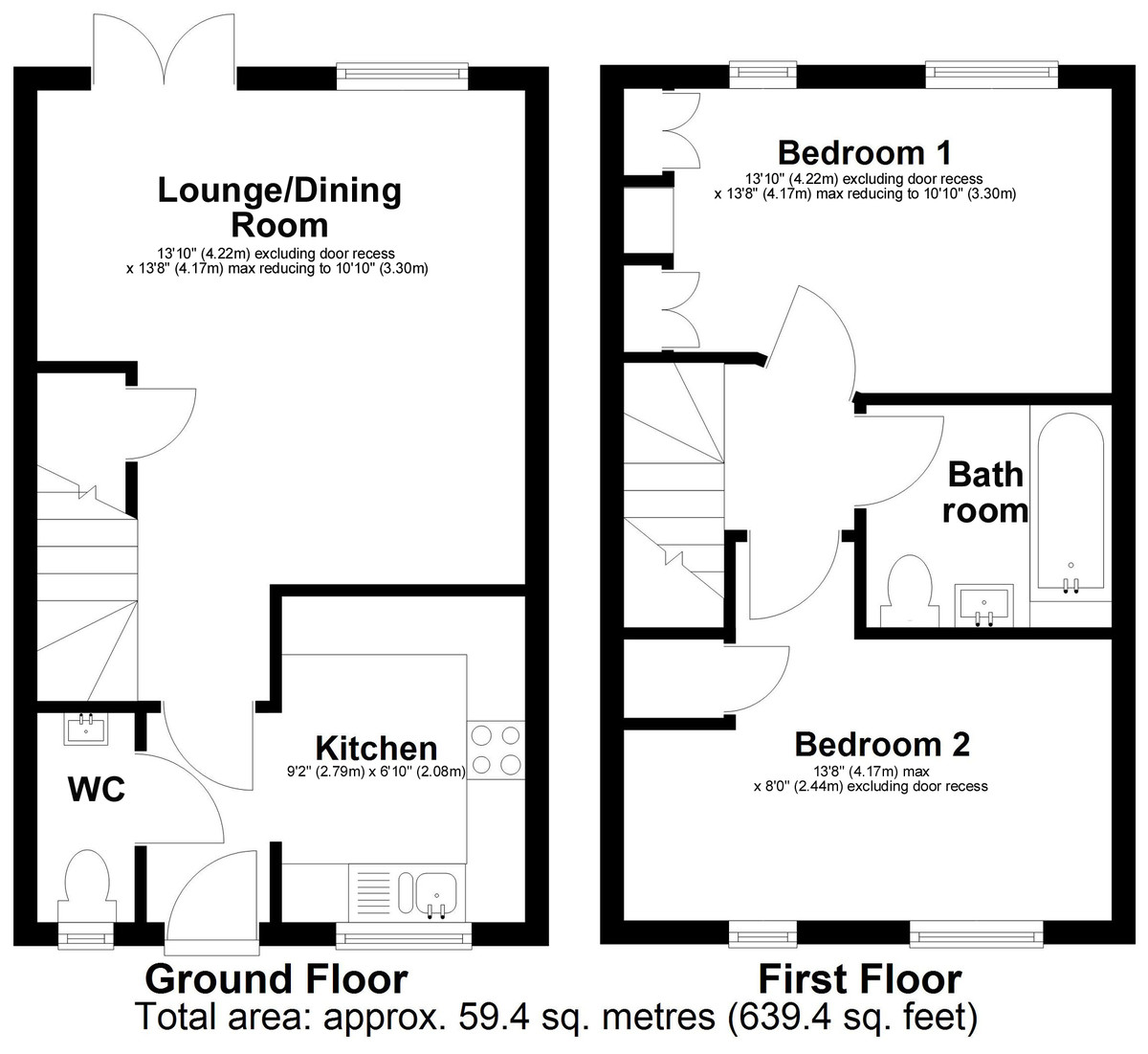 2 bed semi-detached house for sale in Old Quarry Drive, Exminster, EX6 - Property floorplan